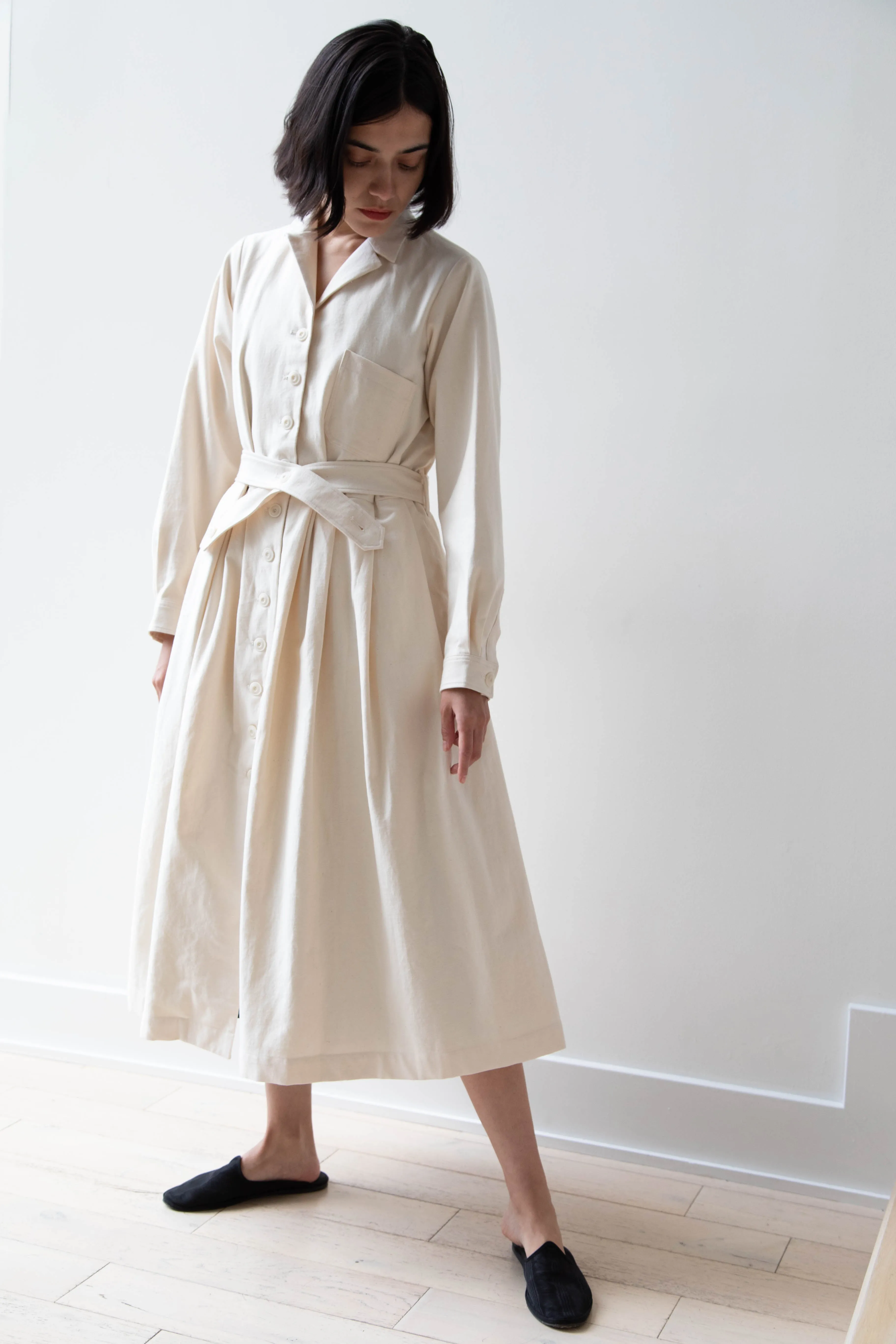 École De Curiosités | Dina Coat Dress in Ivory