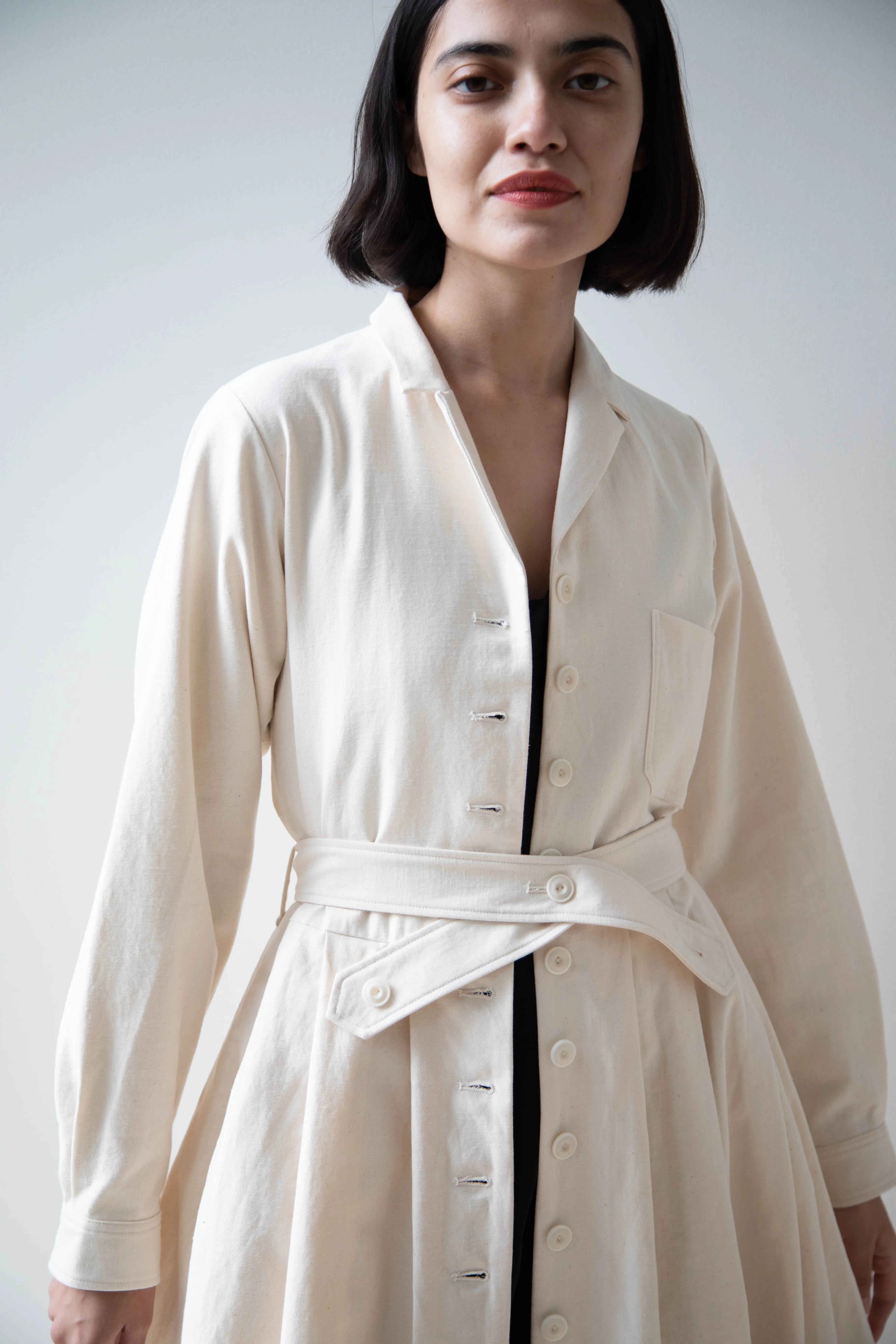 École De Curiosités | Dina Coat Dress in Ivory