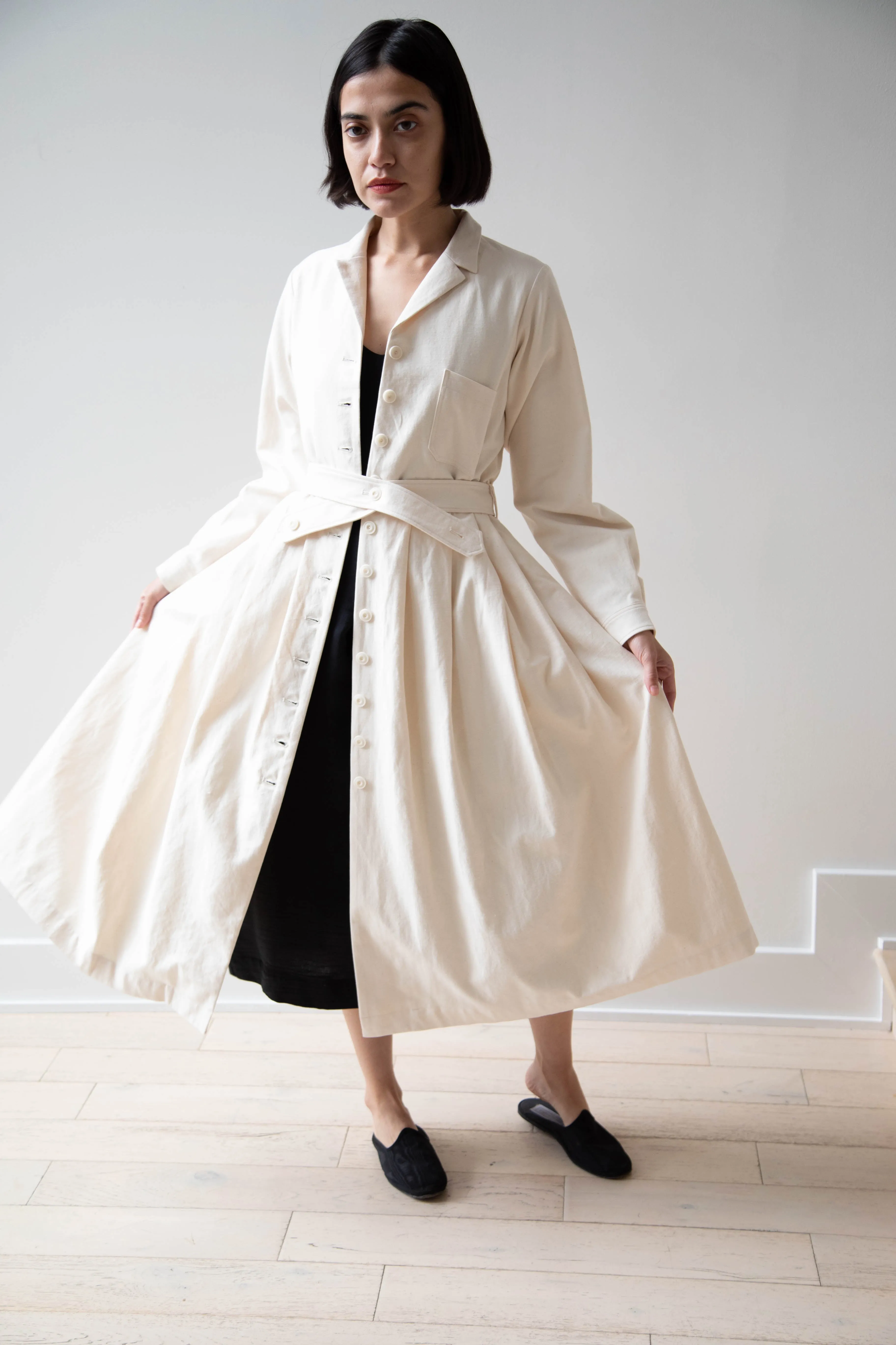 École De Curiosités | Dina Coat Dress in Ivory