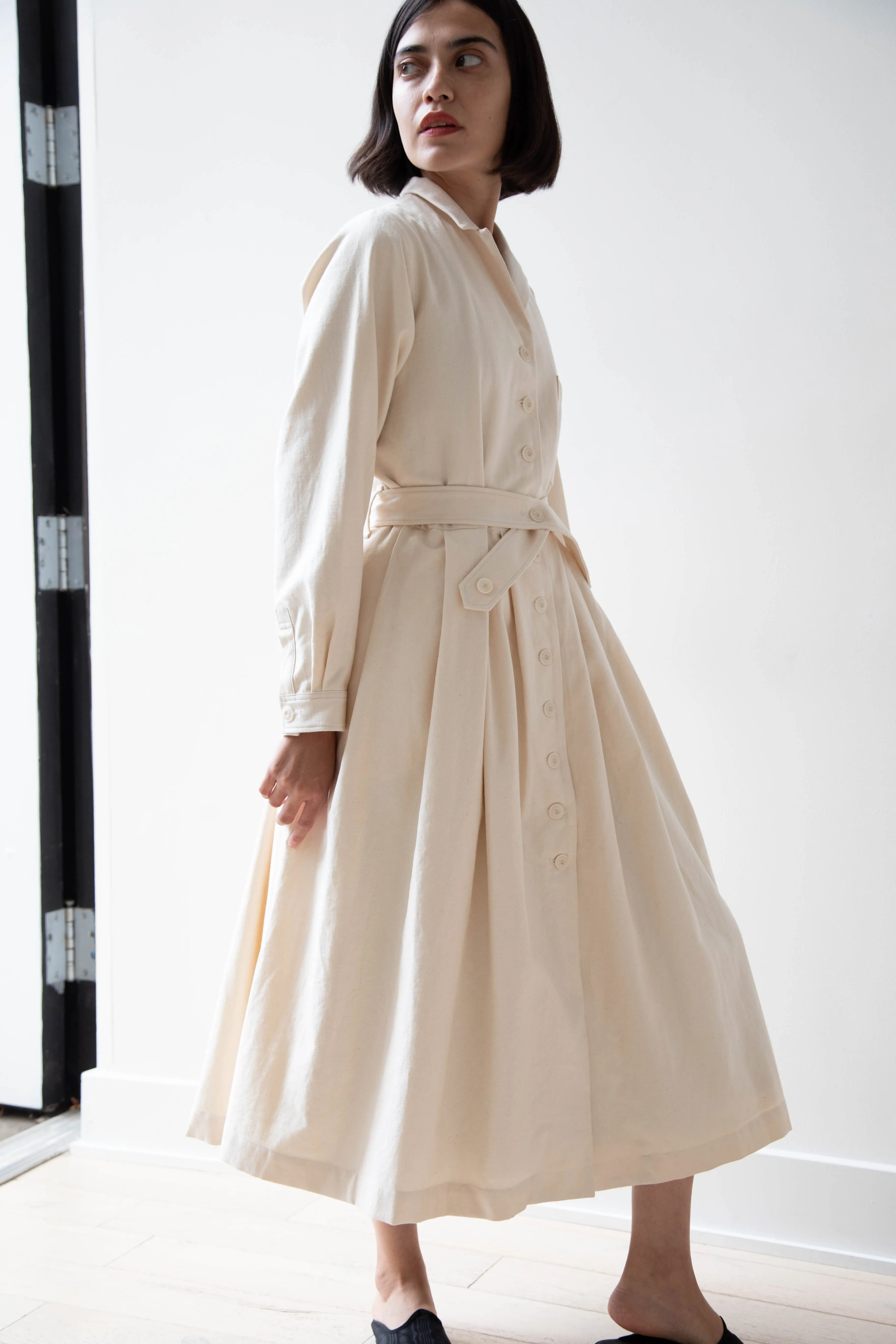 École De Curiosités | Dina Coat Dress in Ivory