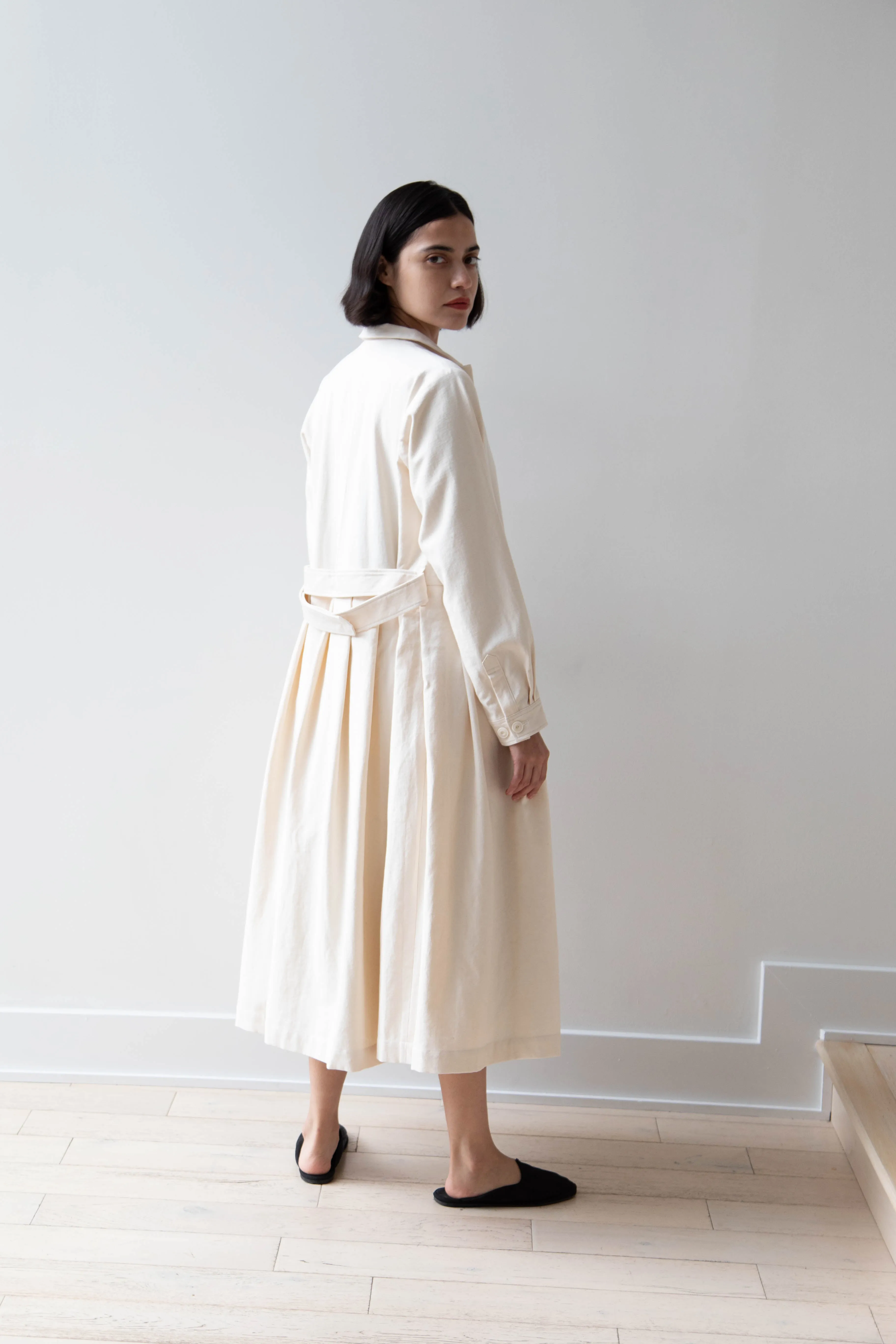 École De Curiosités | Dina Coat Dress in Ivory