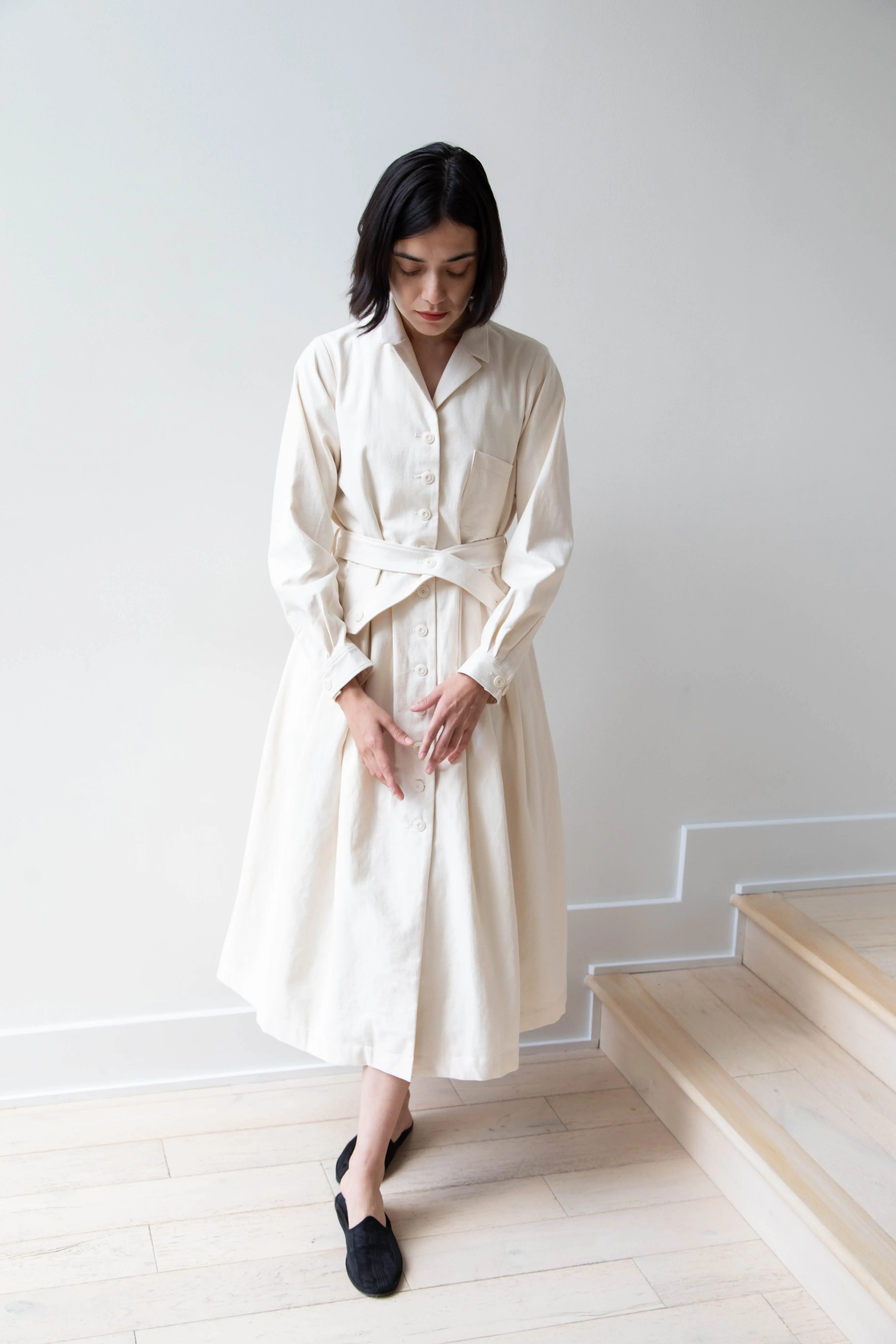 École De Curiosités | Dina Coat Dress in Ivory