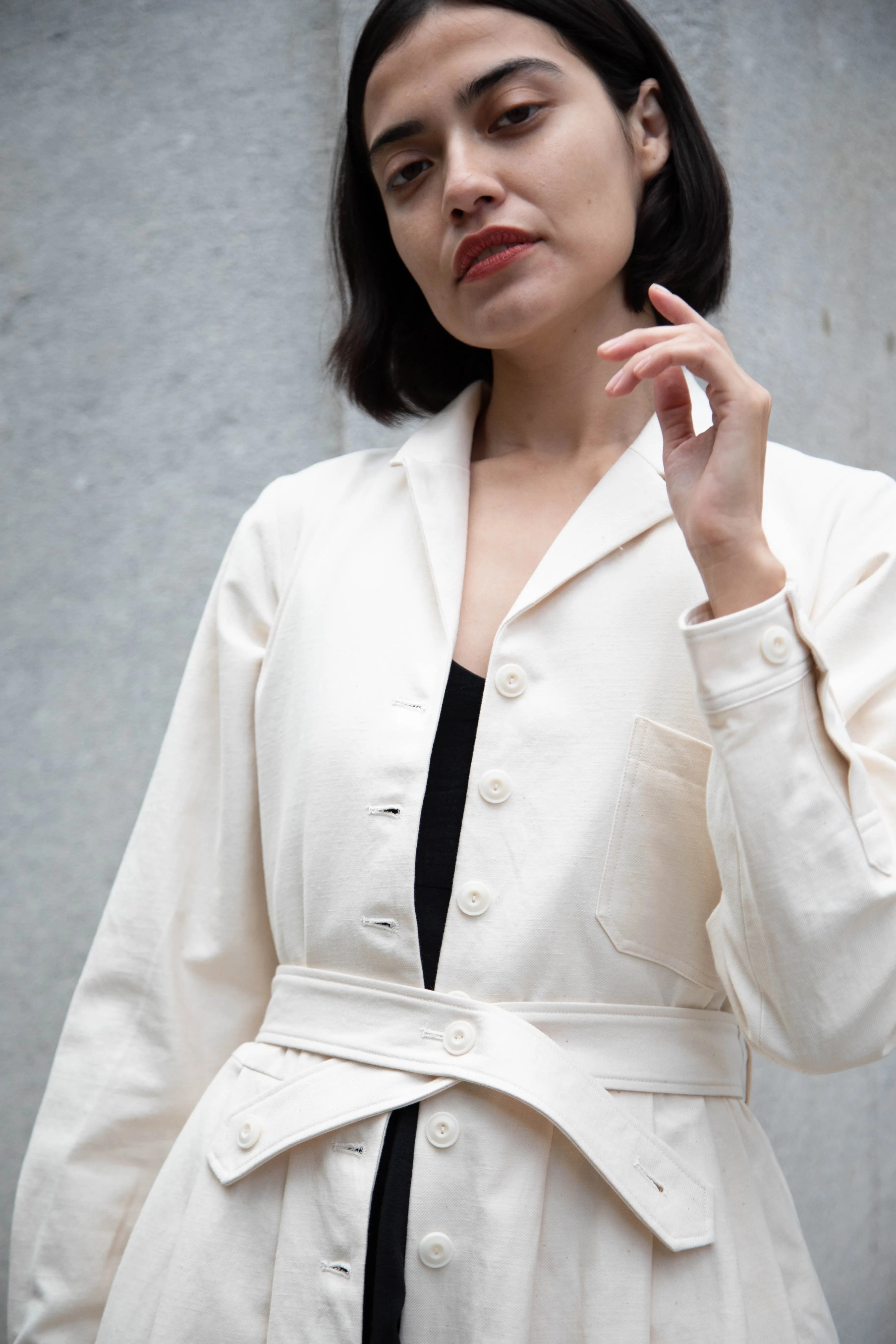 École De Curiosités | Dina Coat Dress in Ivory