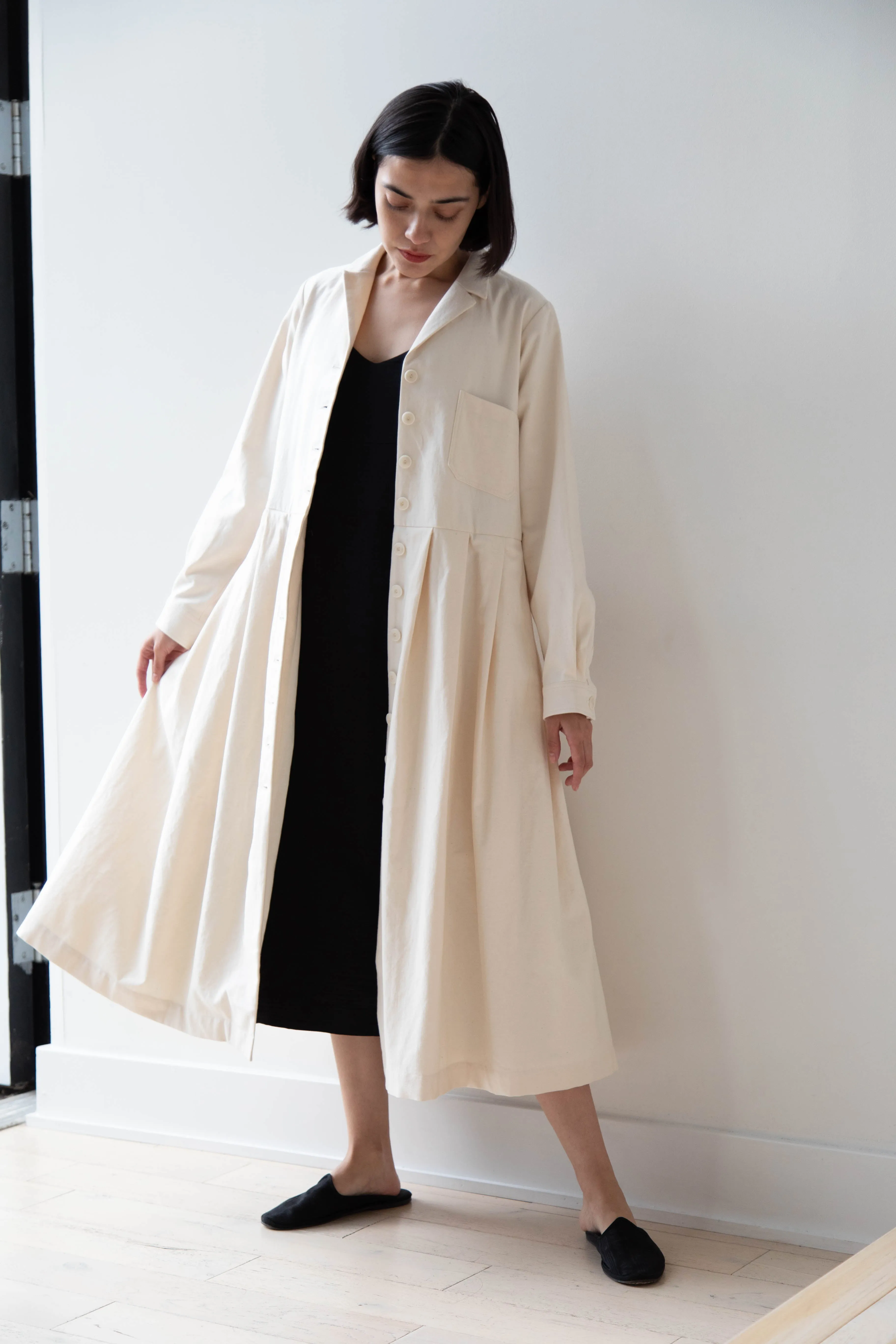 École De Curiosités | Dina Coat Dress in Ivory