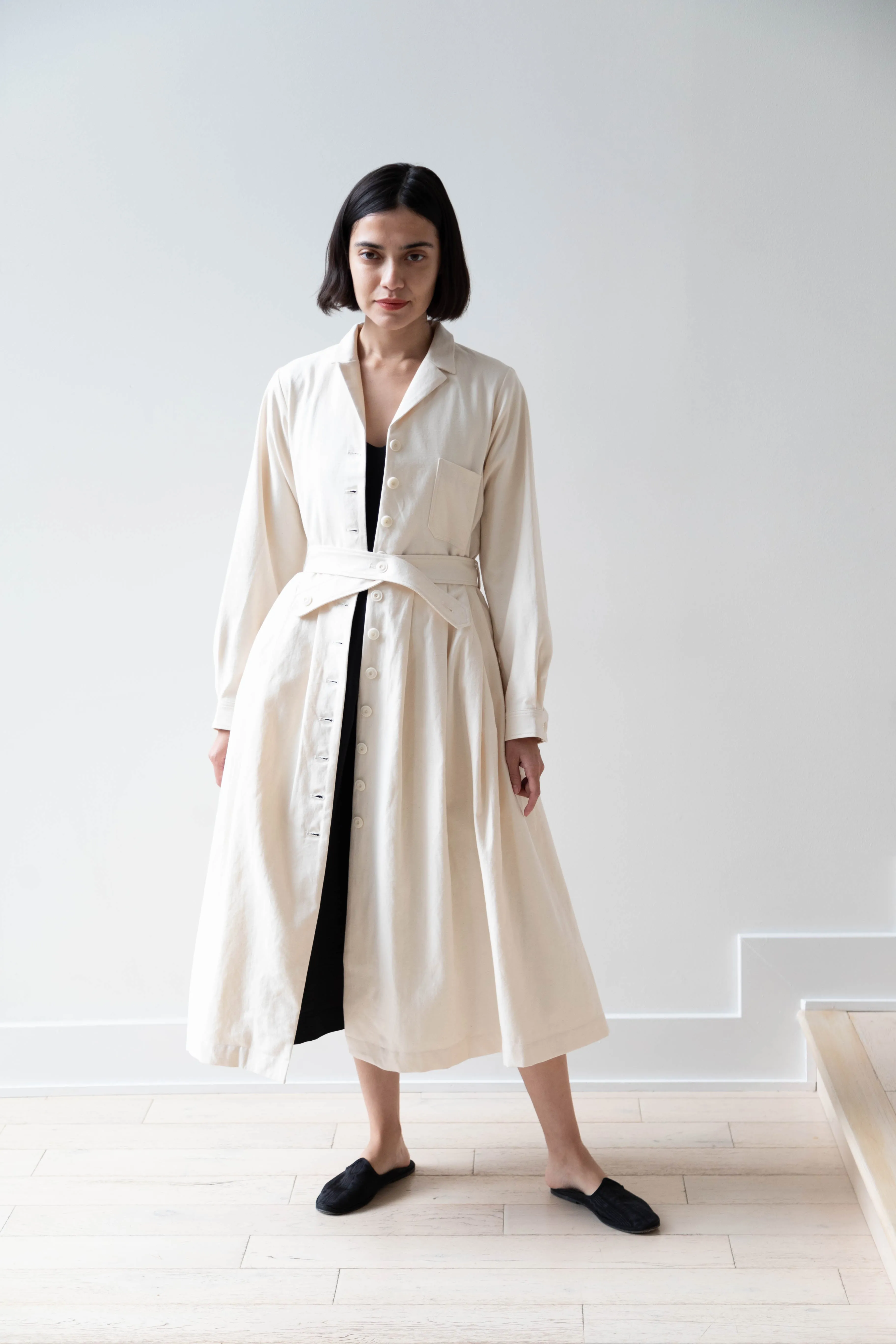 École De Curiosités | Dina Coat Dress in Ivory