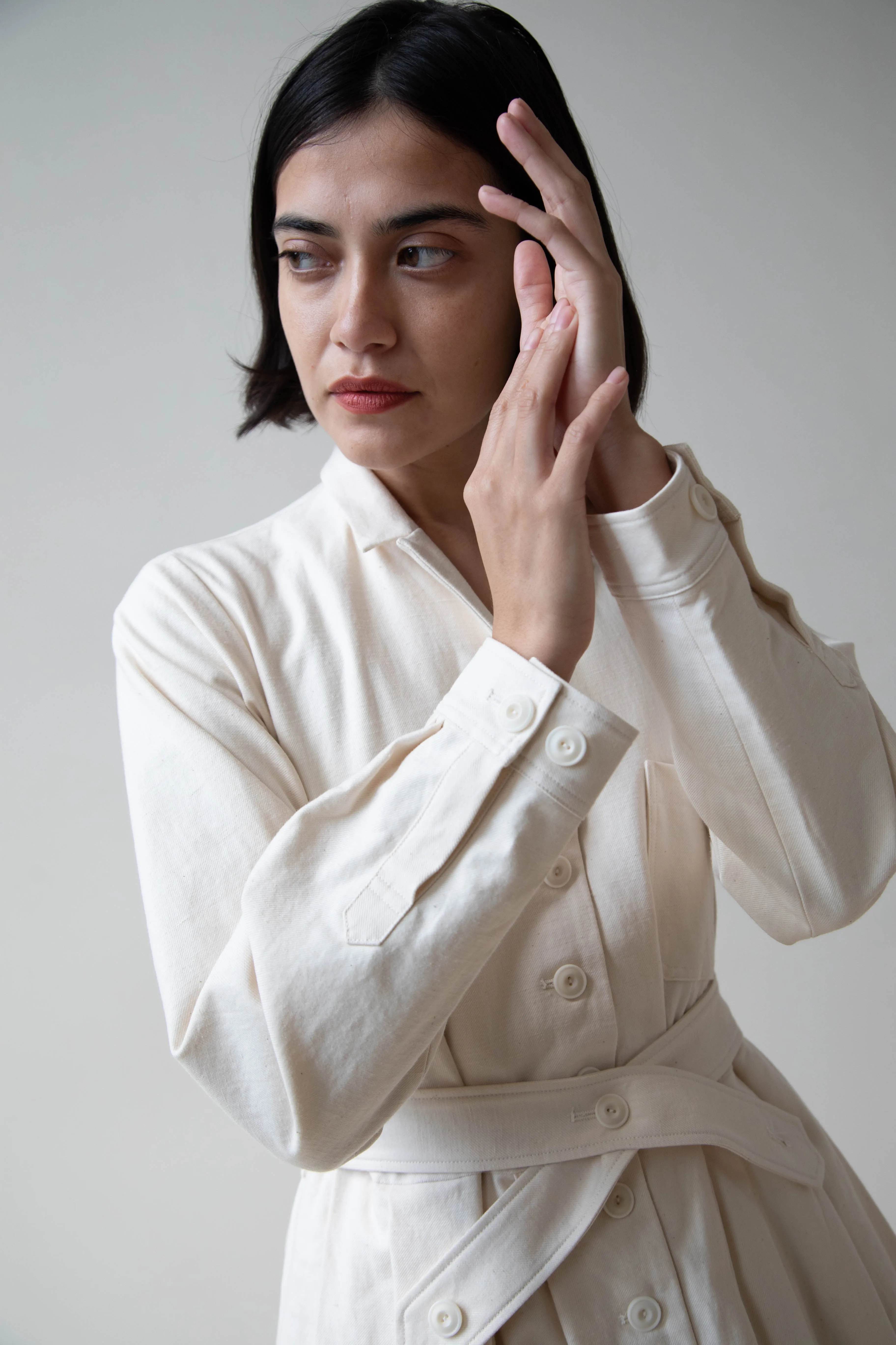 École De Curiosités | Dina Coat Dress in Ivory