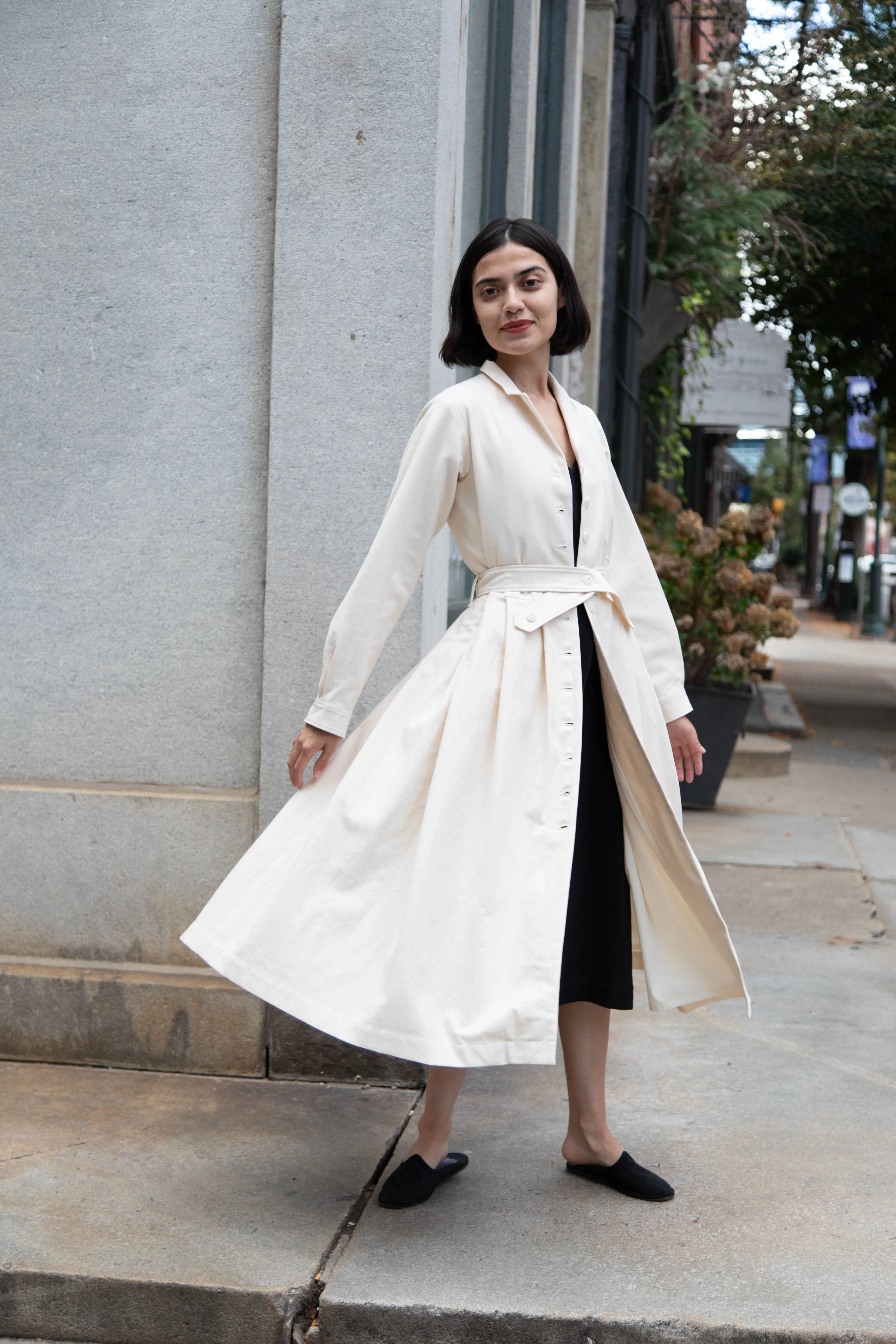 École De Curiosités | Dina Coat Dress in Ivory