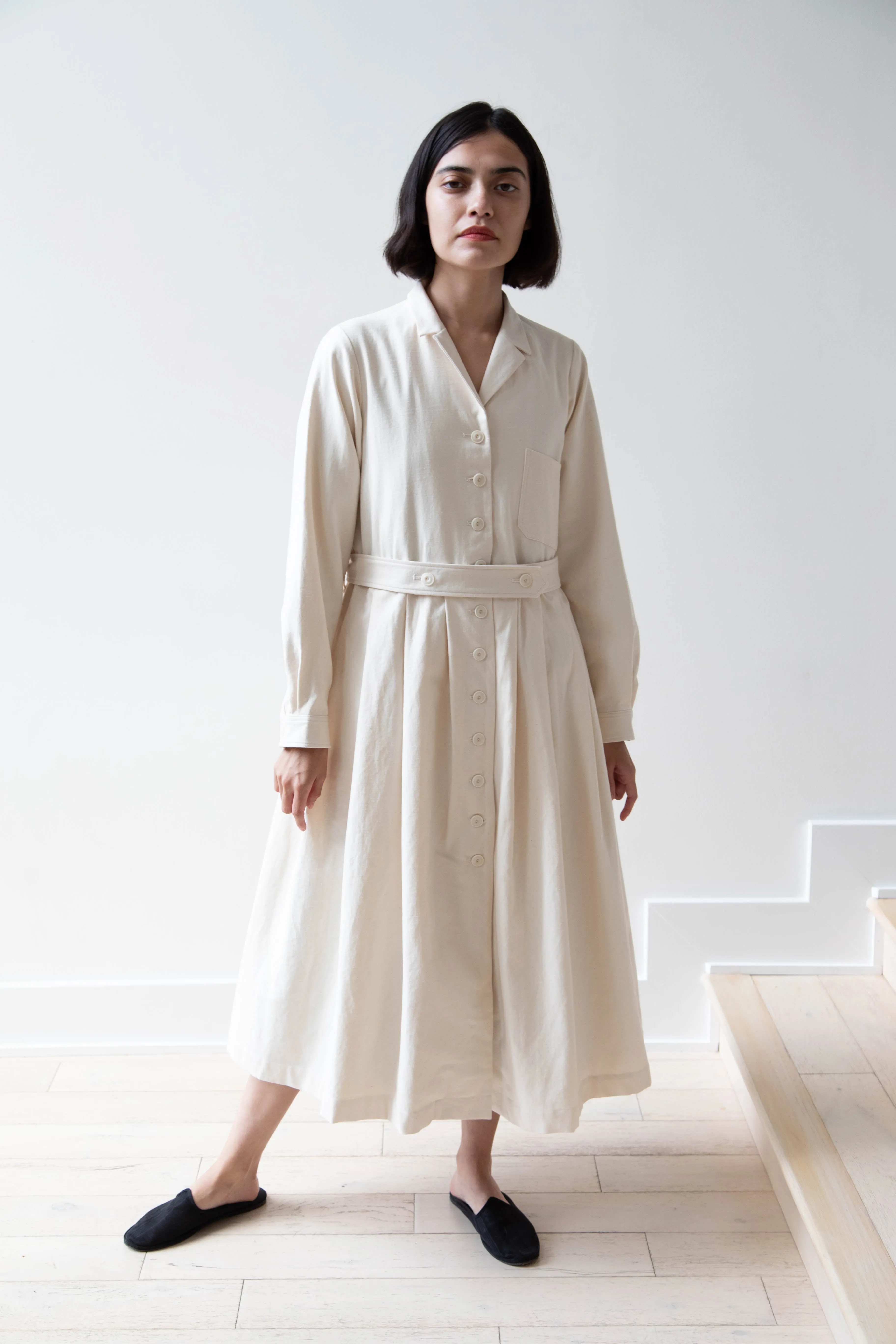École De Curiosités | Dina Coat Dress in Ivory