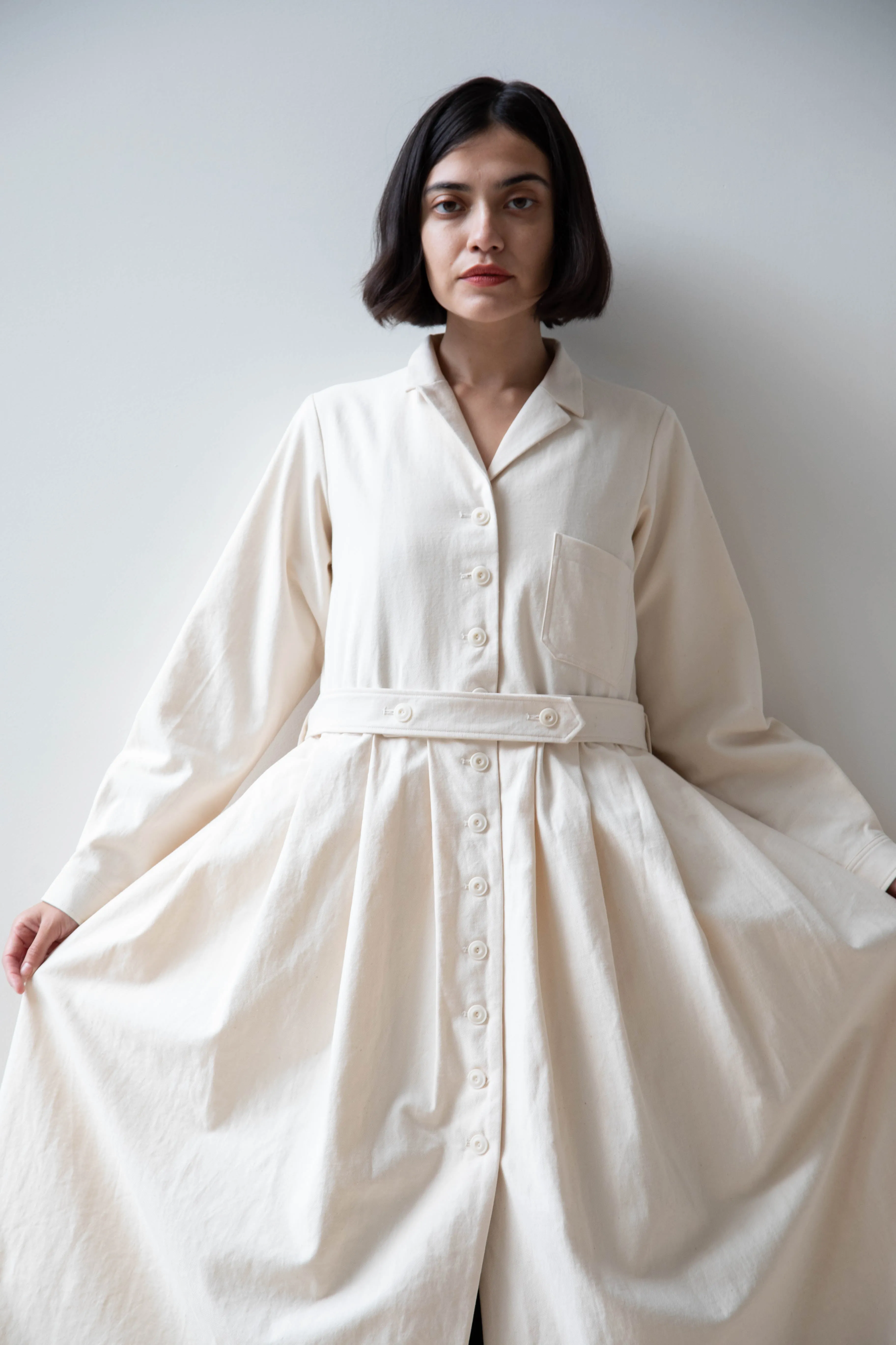 École De Curiosités | Dina Coat Dress in Ivory