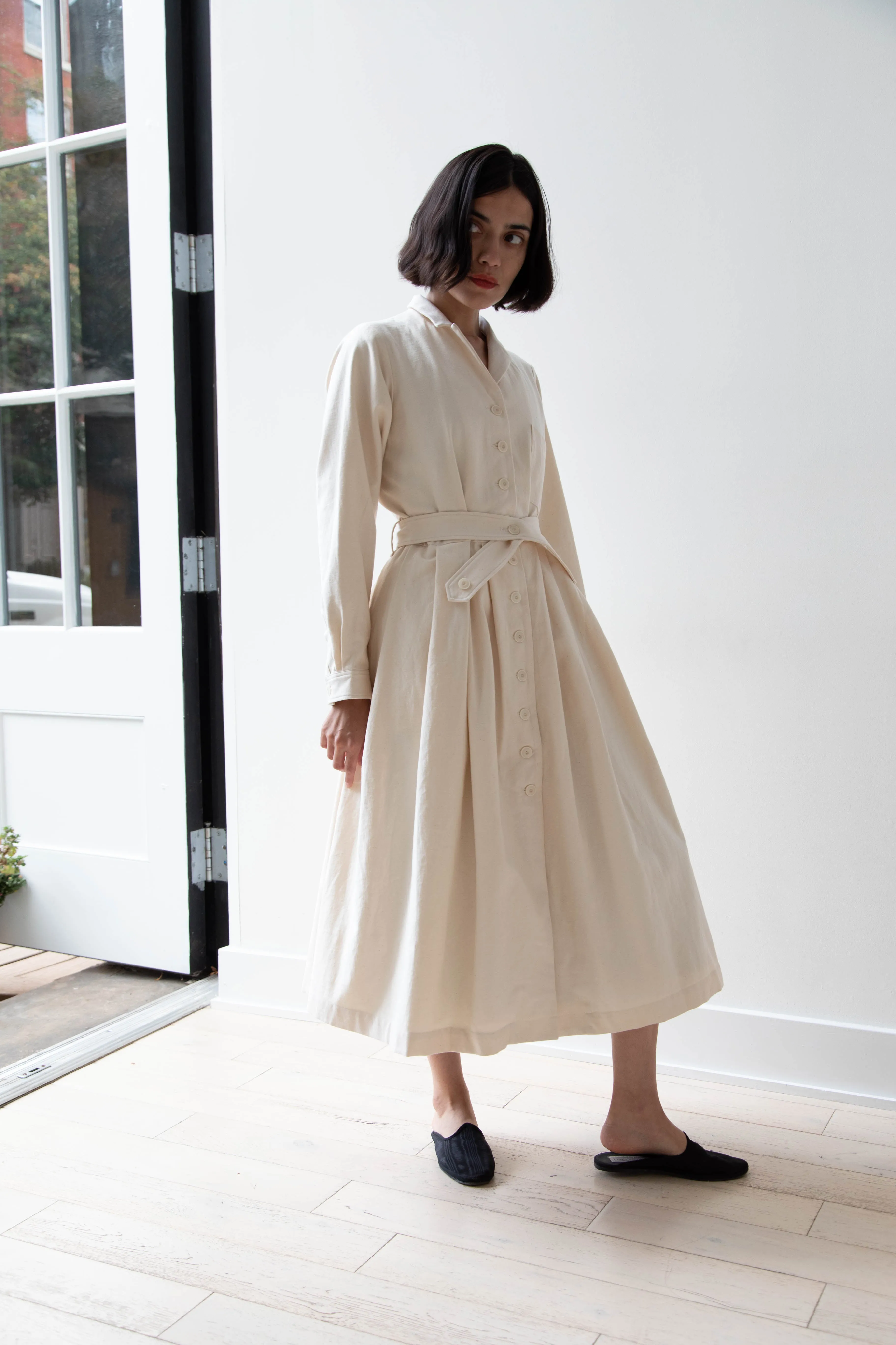 École De Curiosités | Dina Coat Dress in Ivory