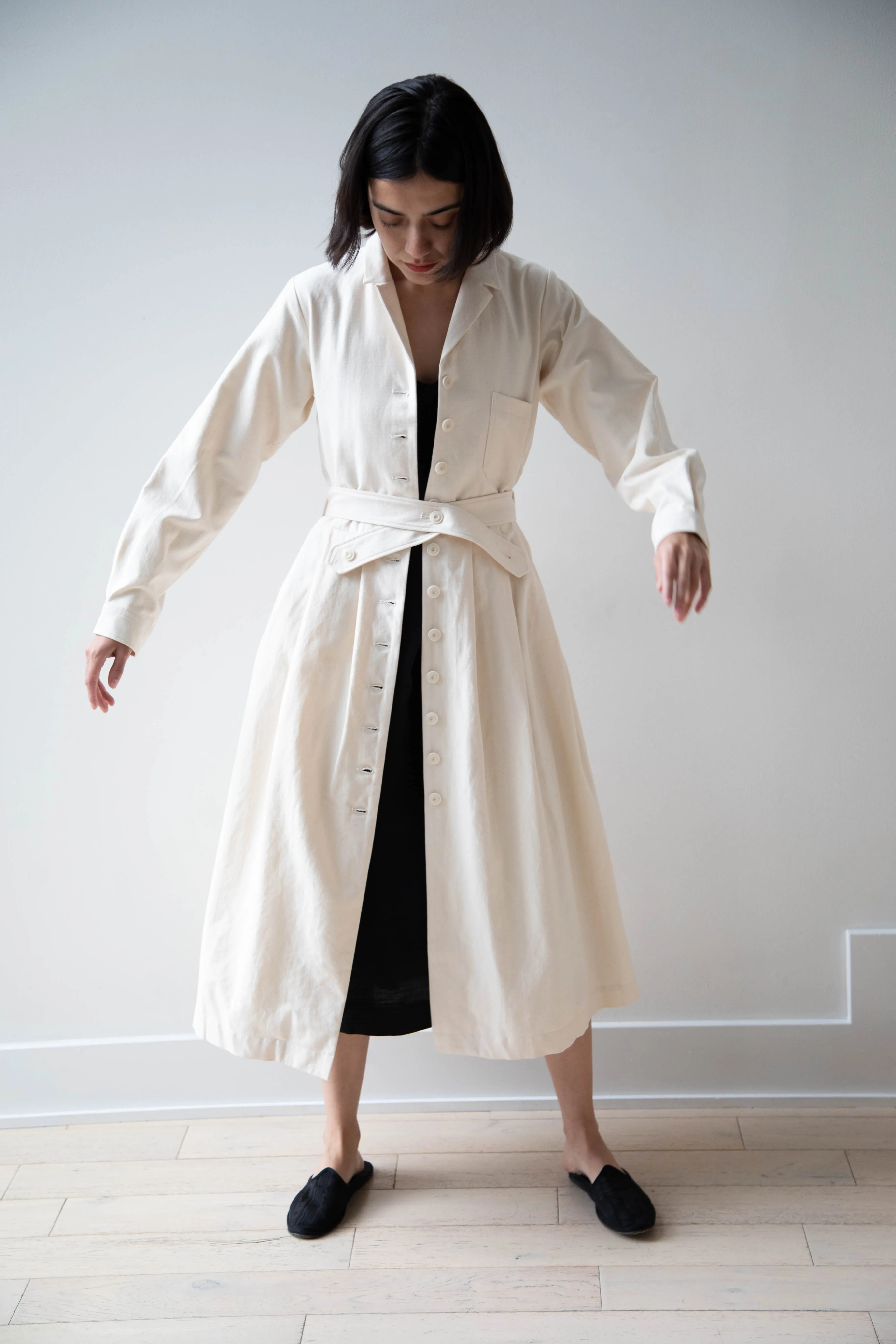 École De Curiosités | Dina Coat Dress in Ivory