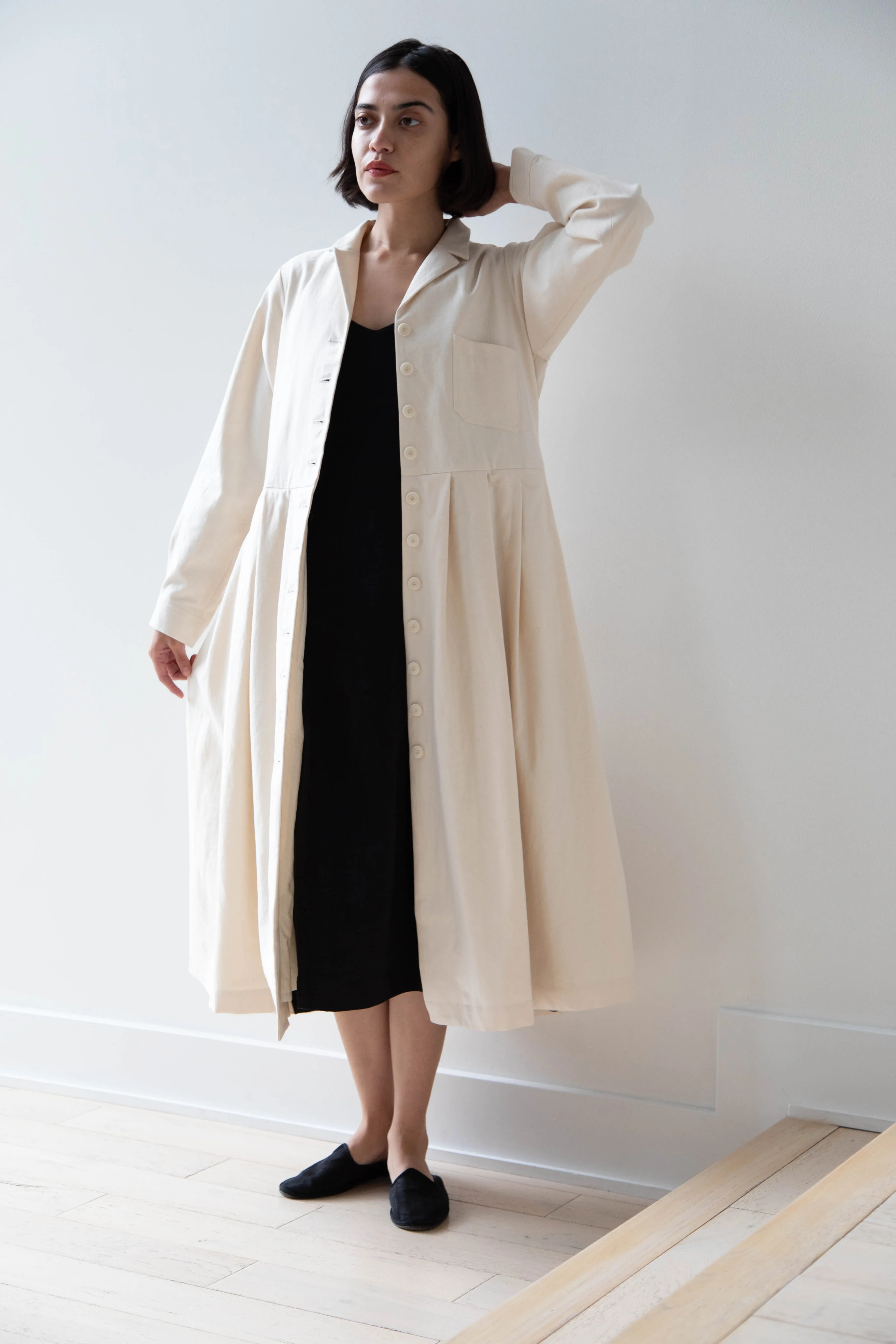 École De Curiosités | Dina Coat Dress in Ivory