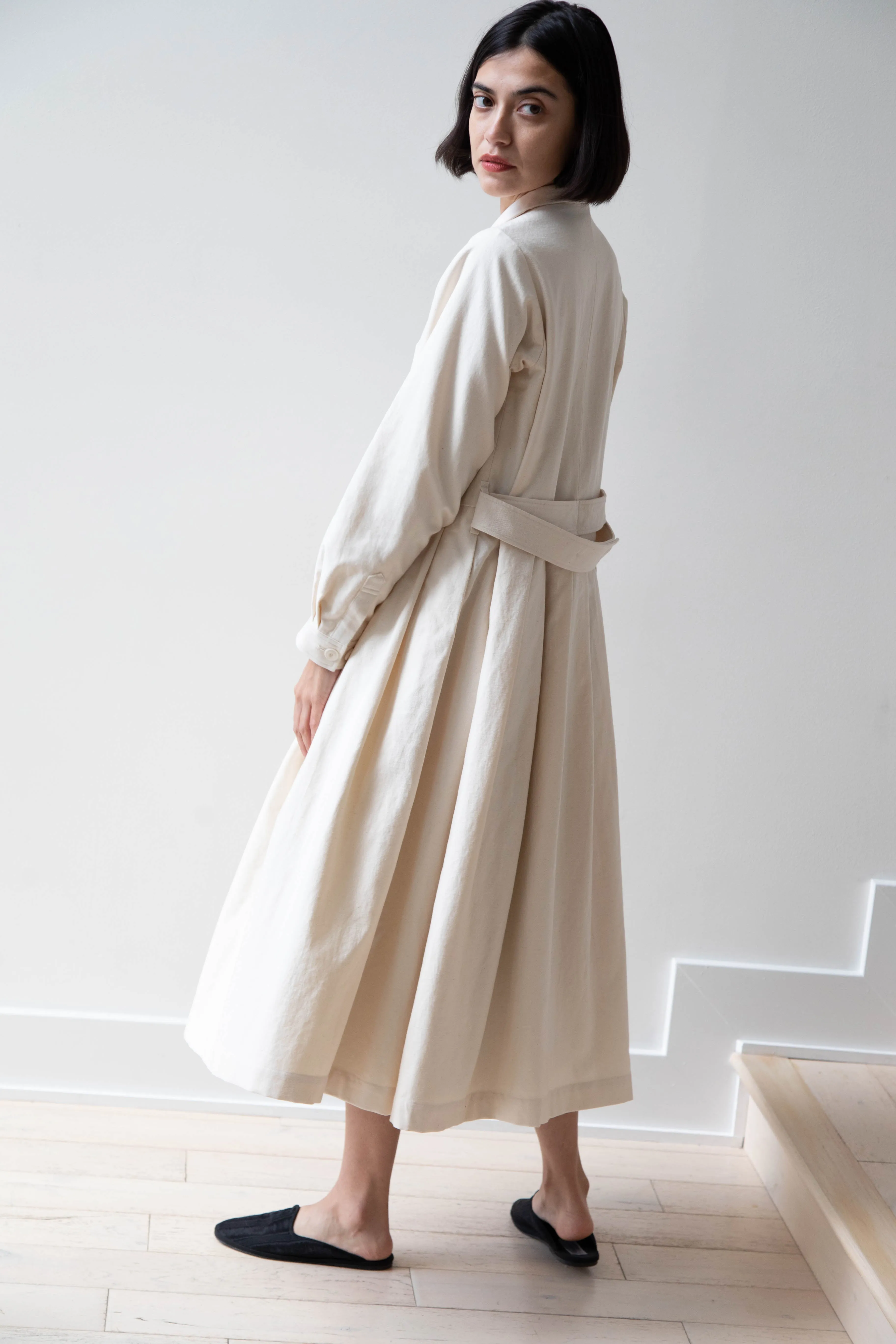 École De Curiosités | Dina Coat Dress in Ivory