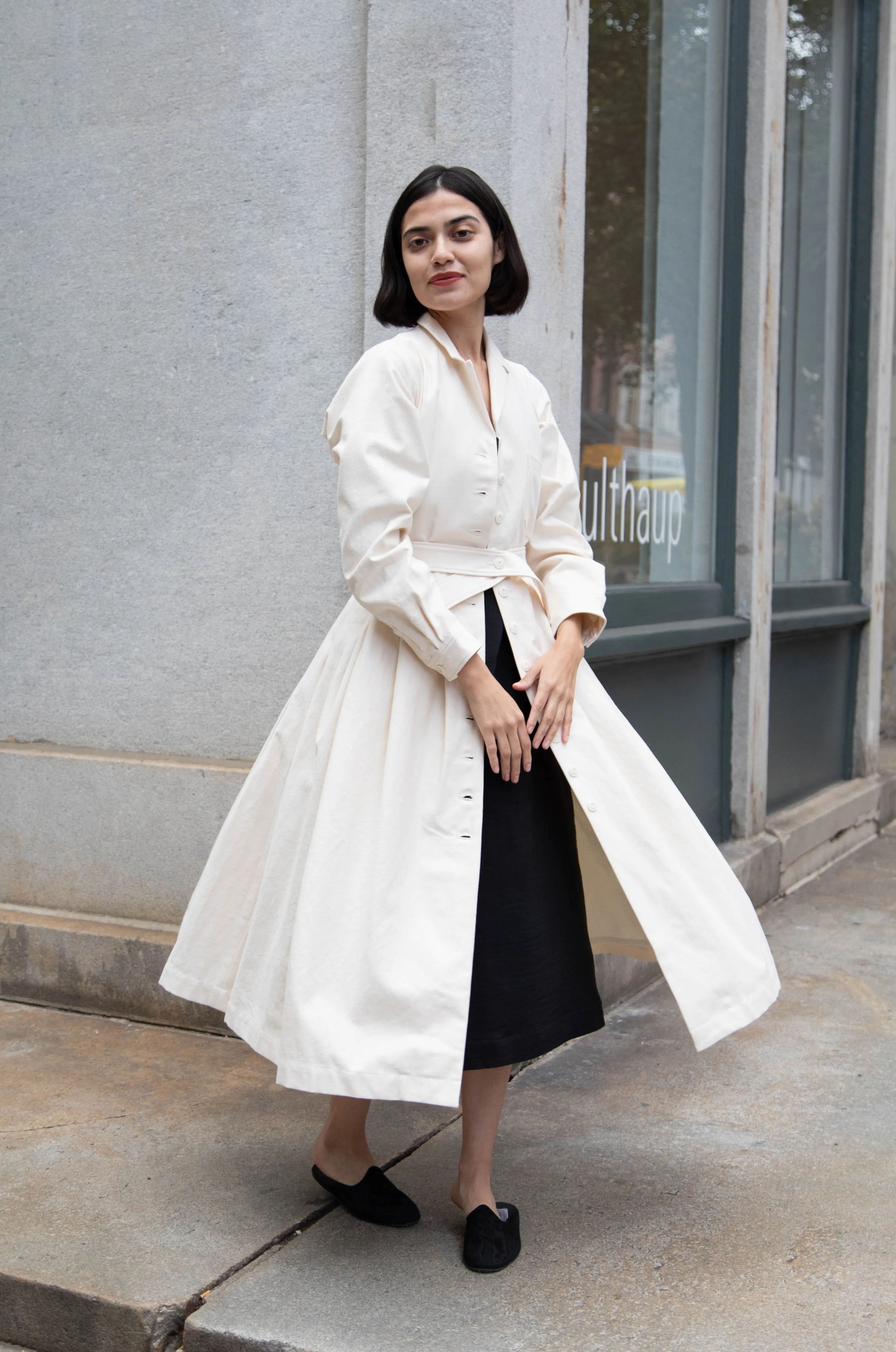 École De Curiosités | Dina Coat Dress in Ivory