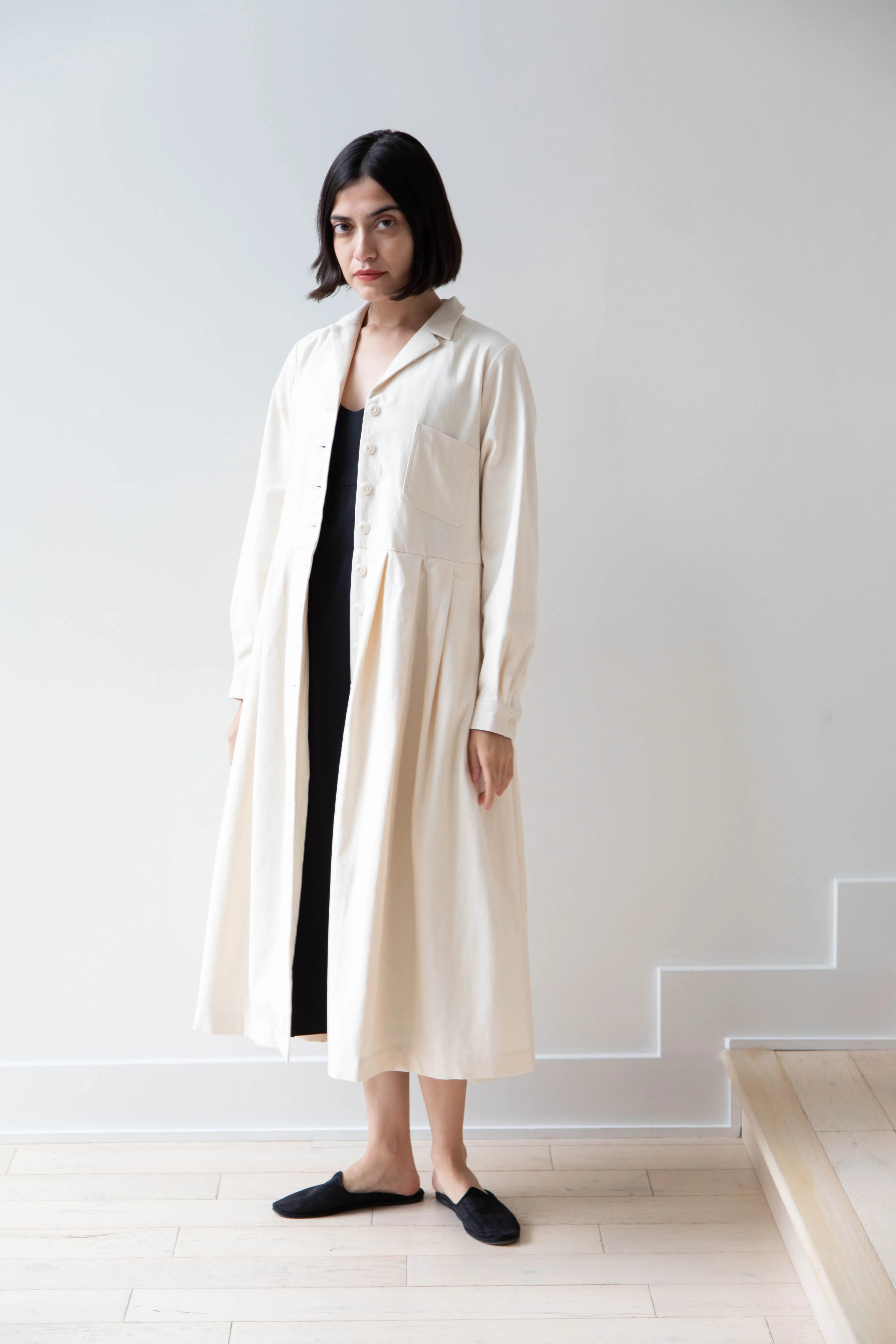 École De Curiosités | Dina Coat Dress in Ivory