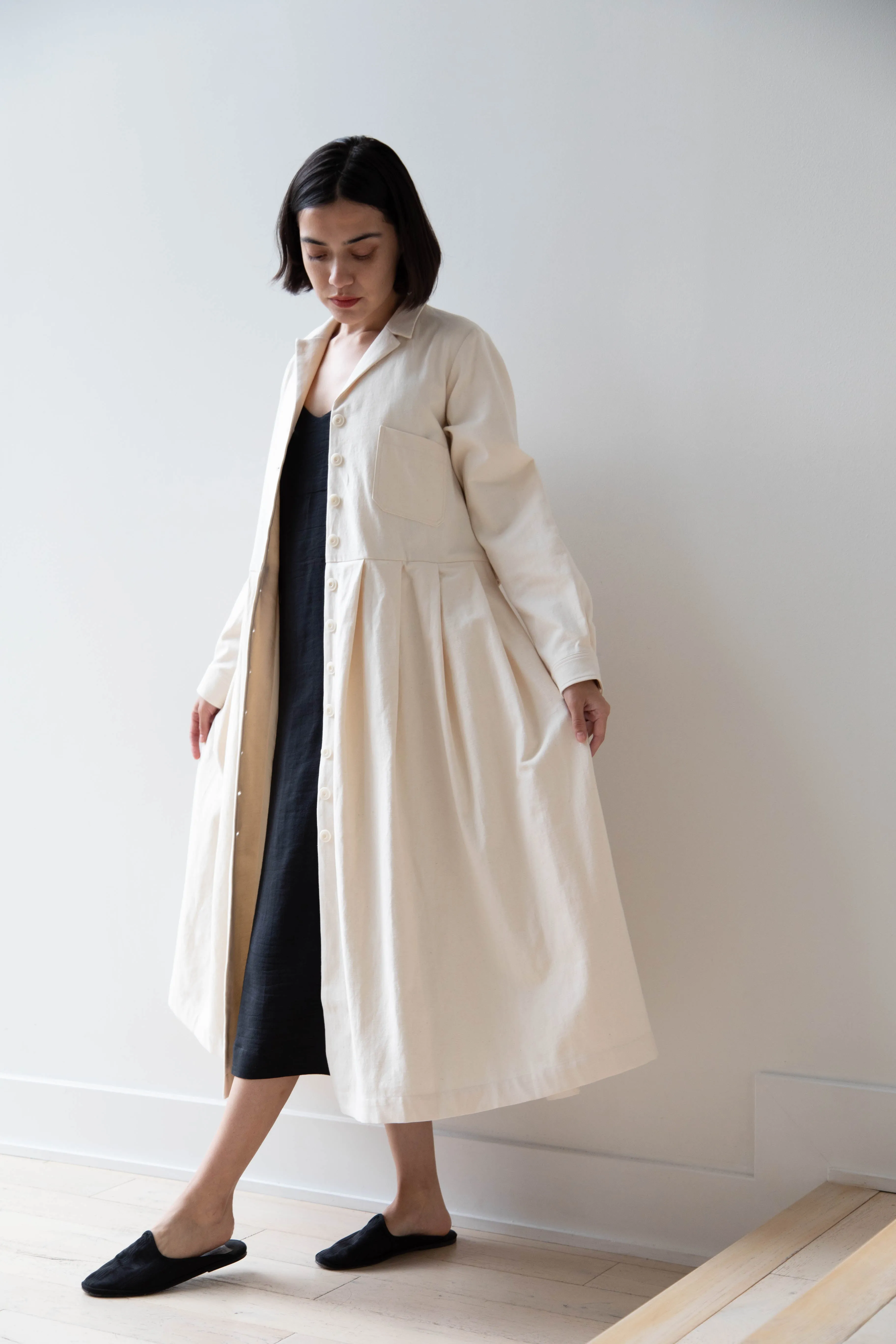 École De Curiosités | Dina Coat Dress in Ivory
