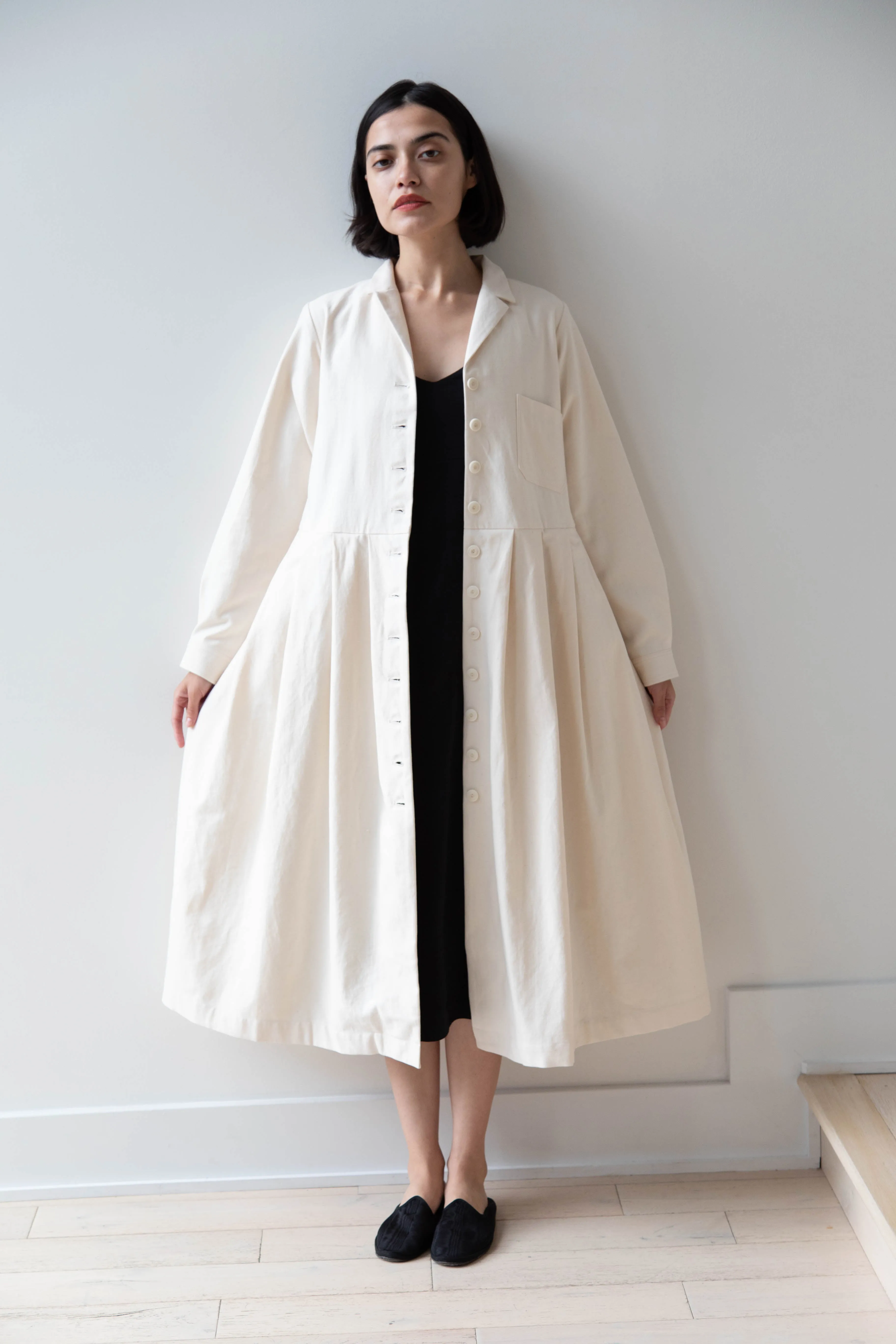 École De Curiosités | Dina Coat Dress in Ivory