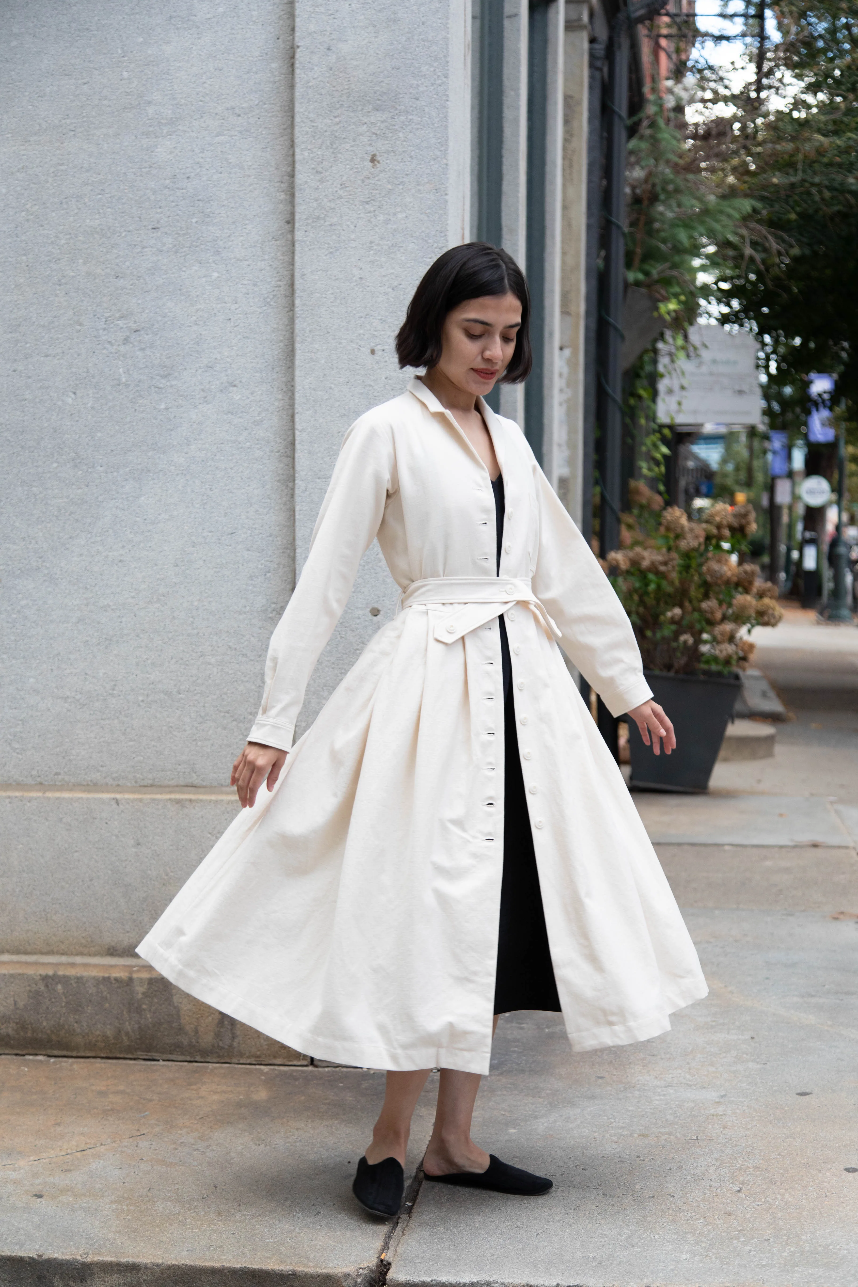 École De Curiosités | Dina Coat Dress in Ivory