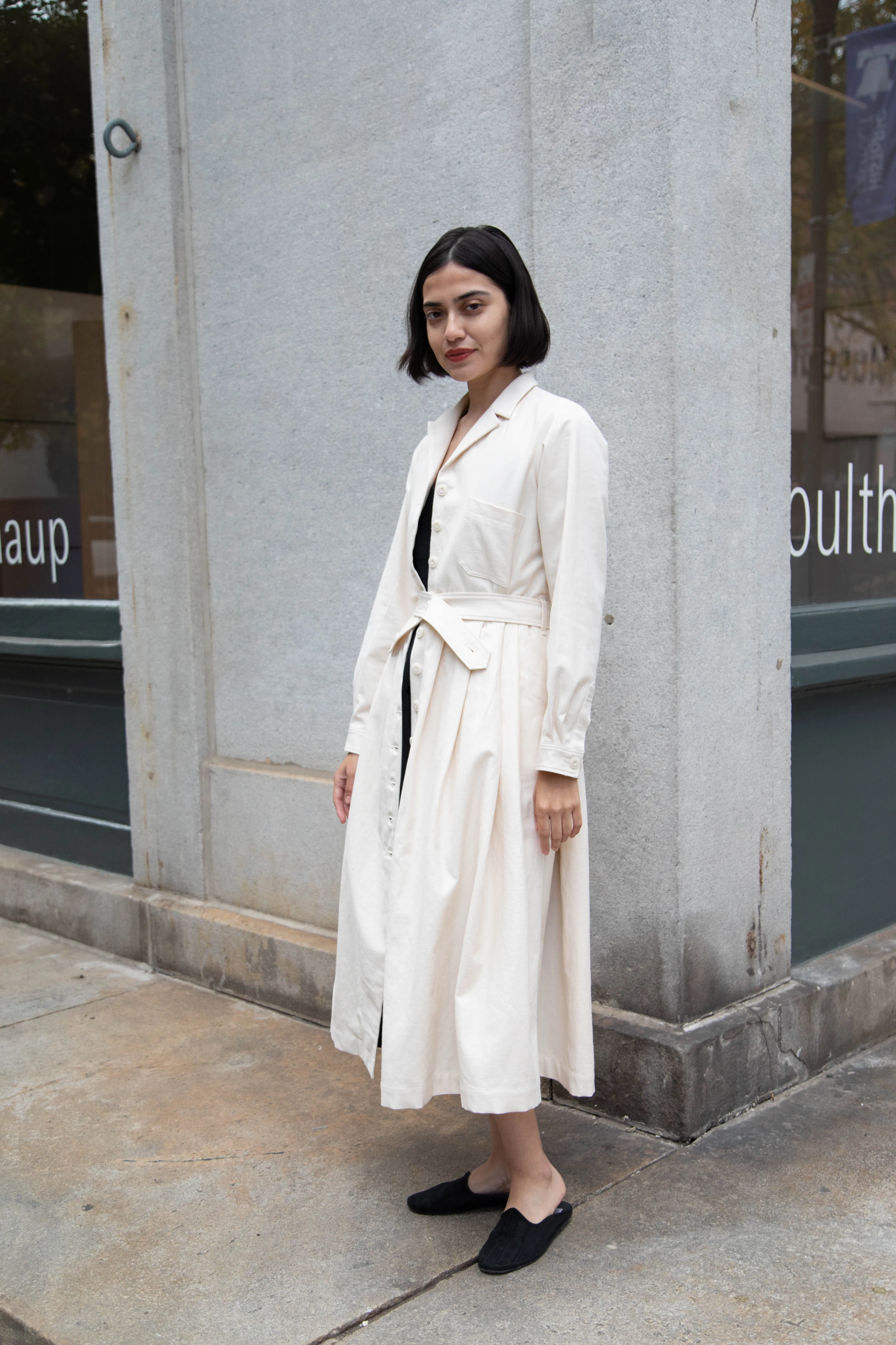 École De Curiosités | Dina Coat Dress in Ivory