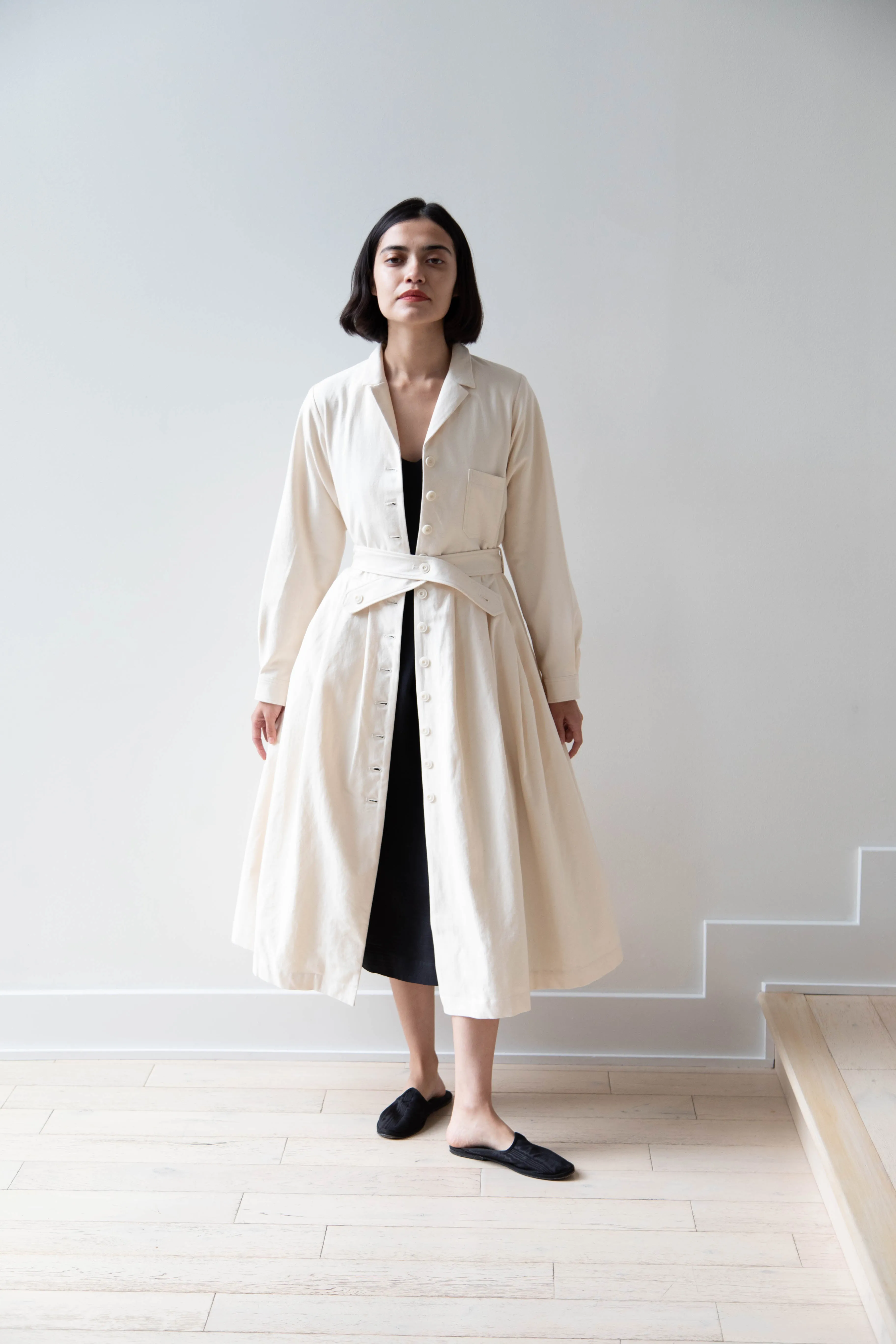 École De Curiosités | Dina Coat Dress in Ivory