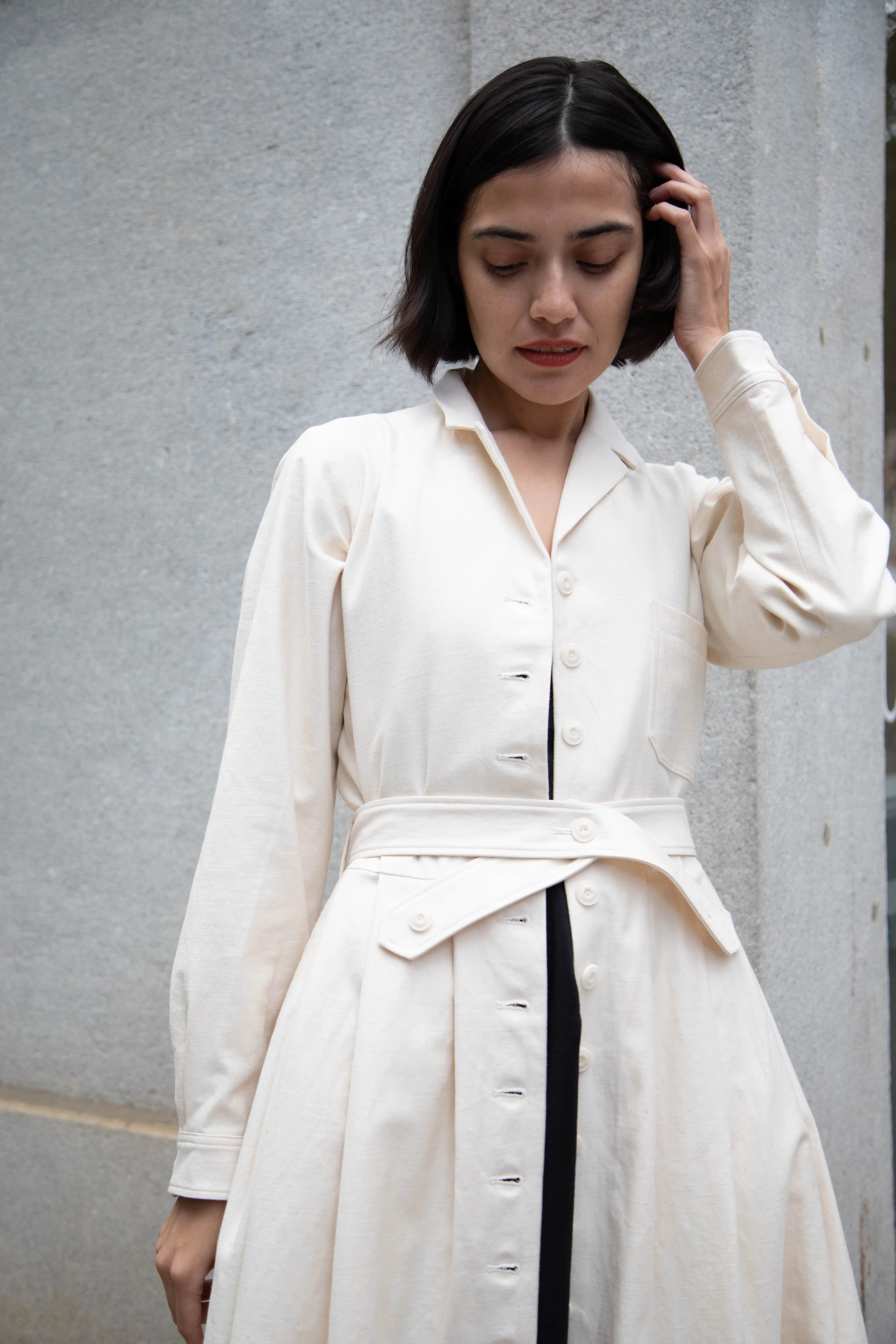 École De Curiosités | Dina Coat Dress in Ivory