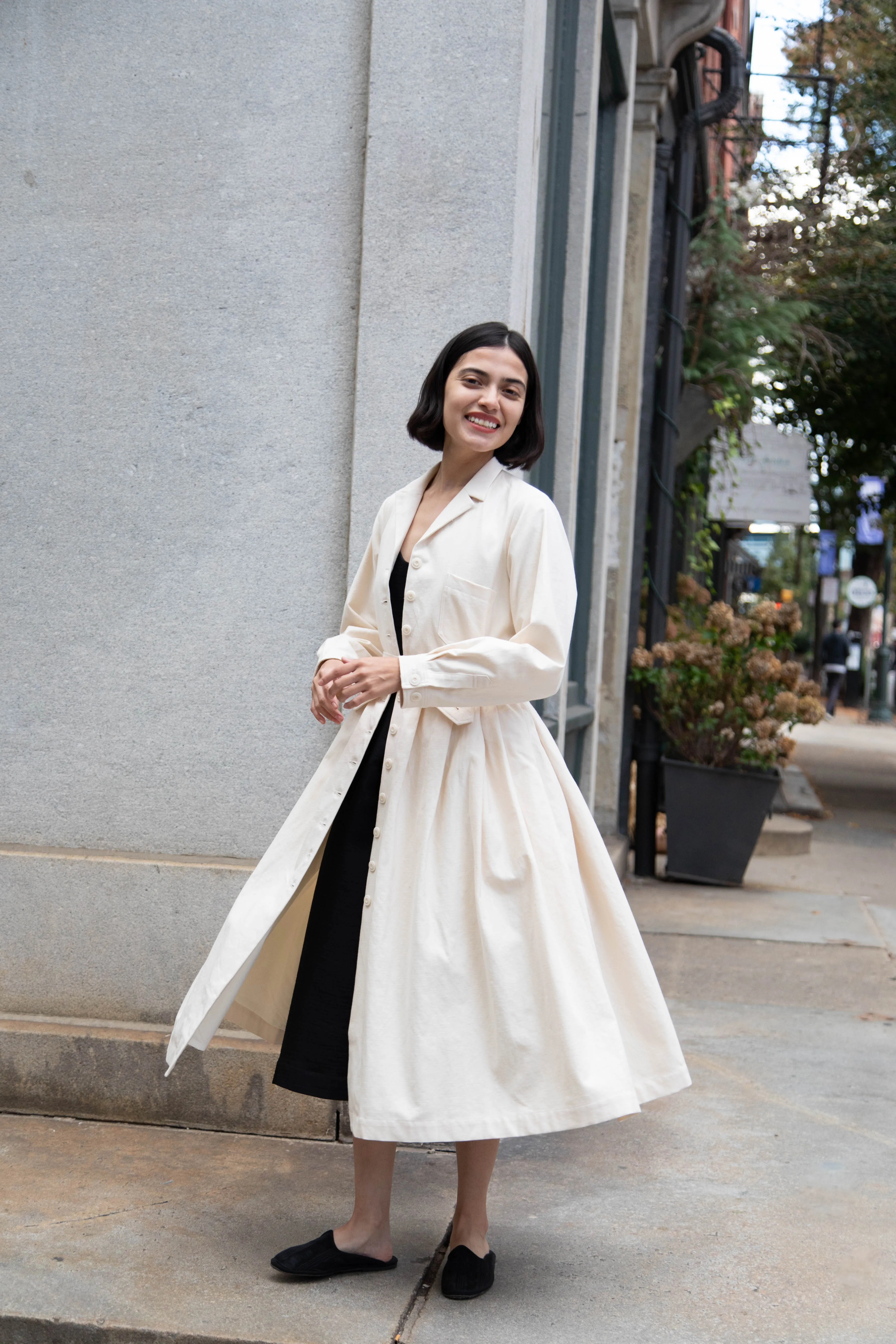 École De Curiosités | Dina Coat Dress in Ivory