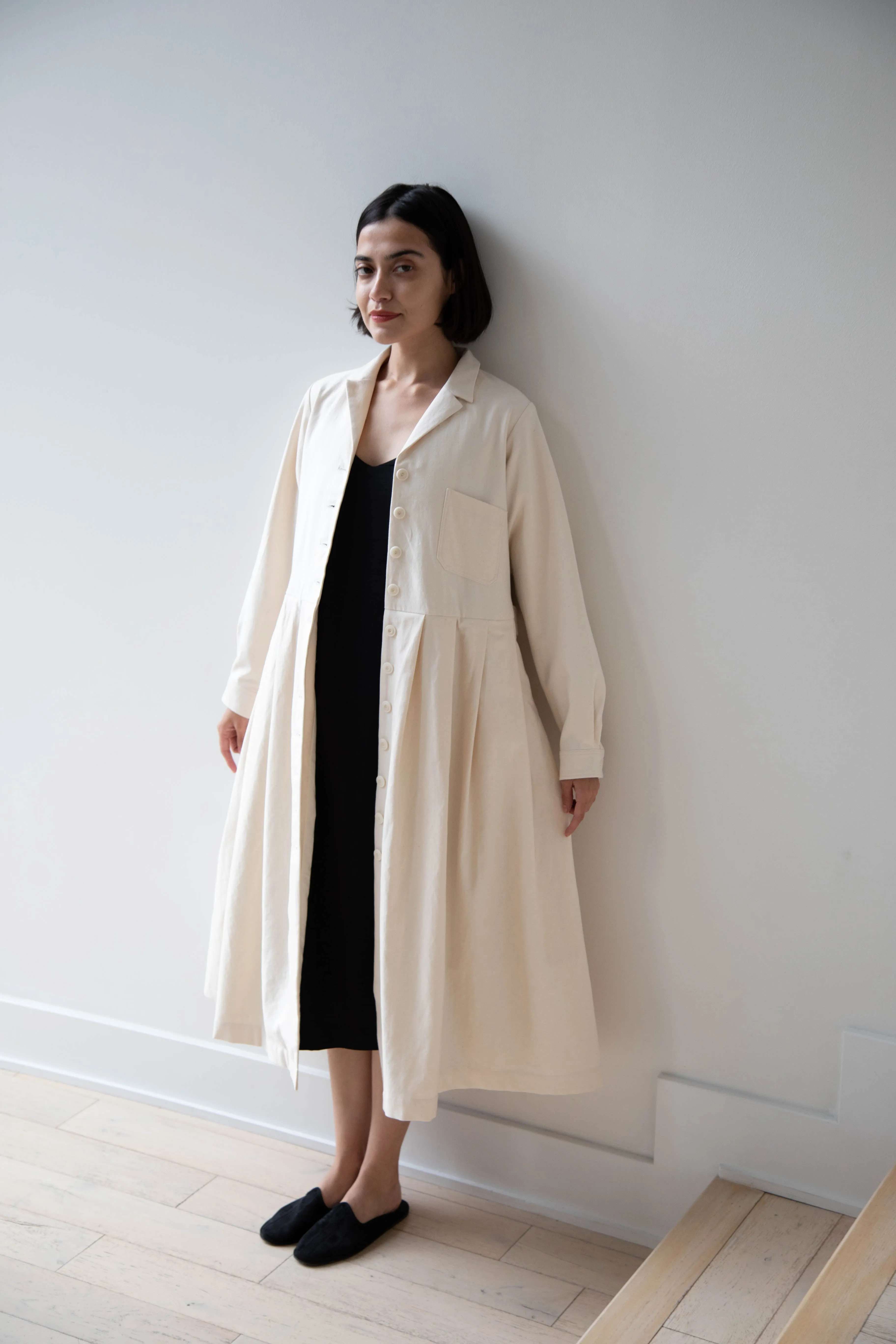 École De Curiosités | Dina Coat Dress in Ivory