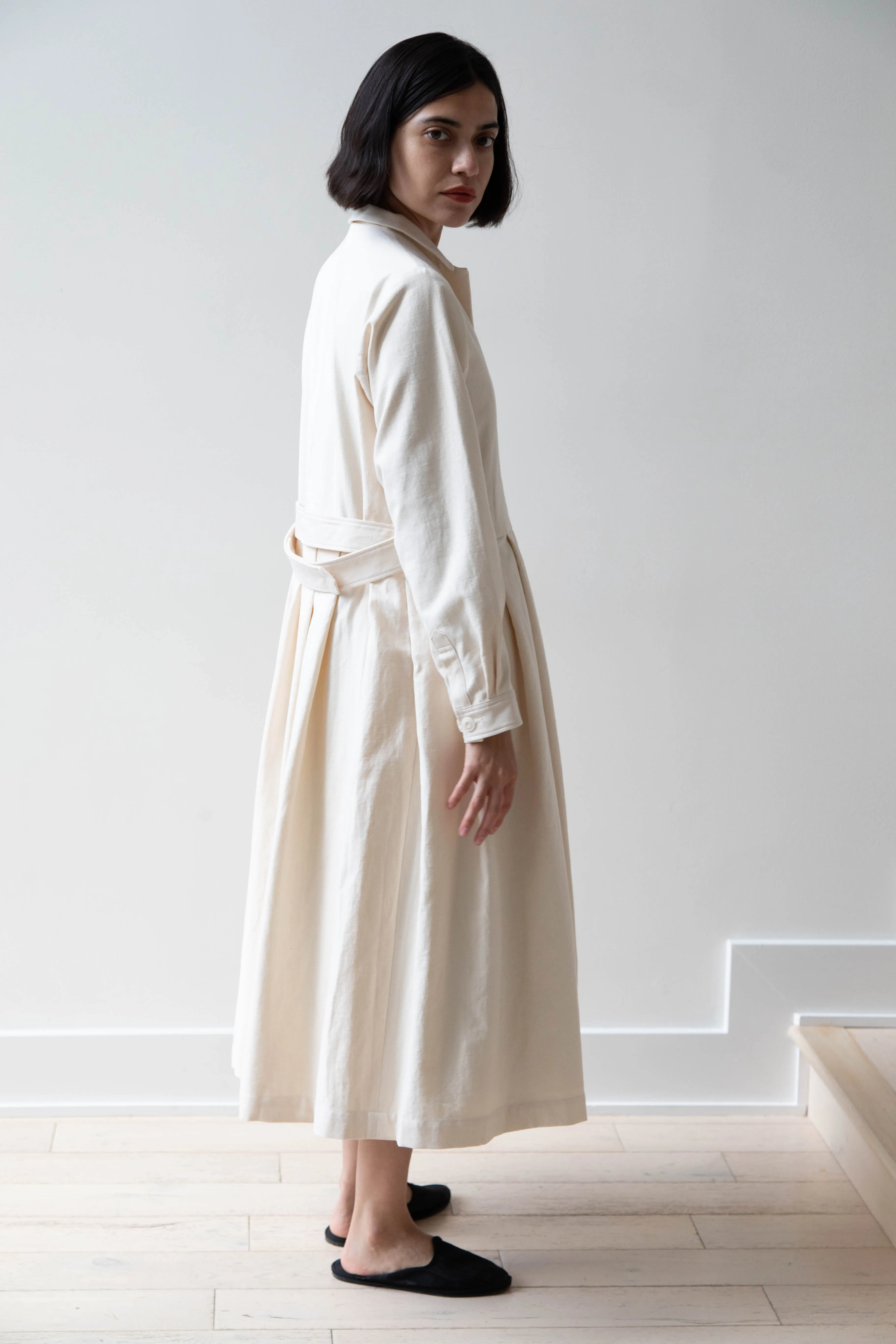 École De Curiosités | Dina Coat Dress in Ivory