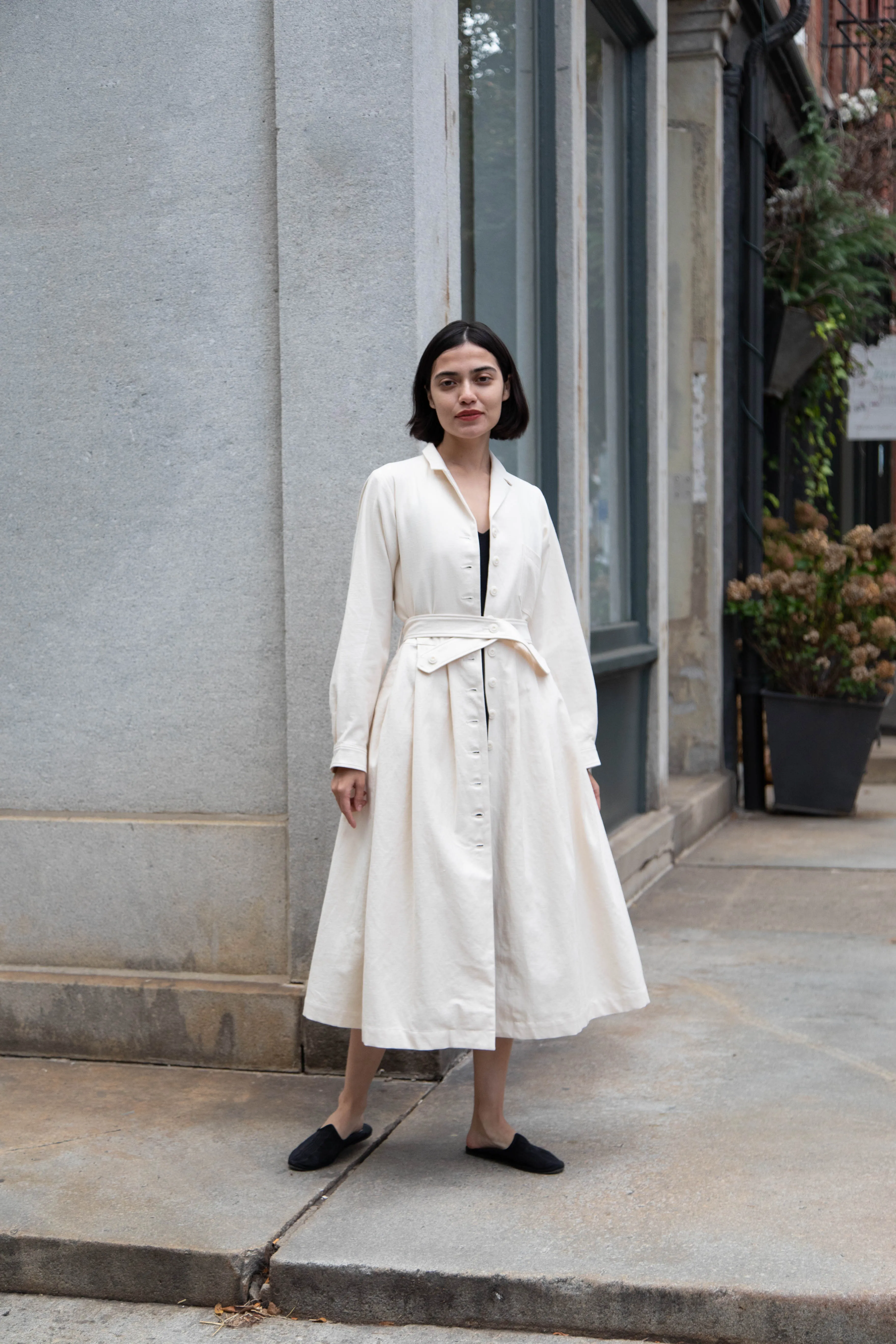 École De Curiosités | Dina Coat Dress in Ivory