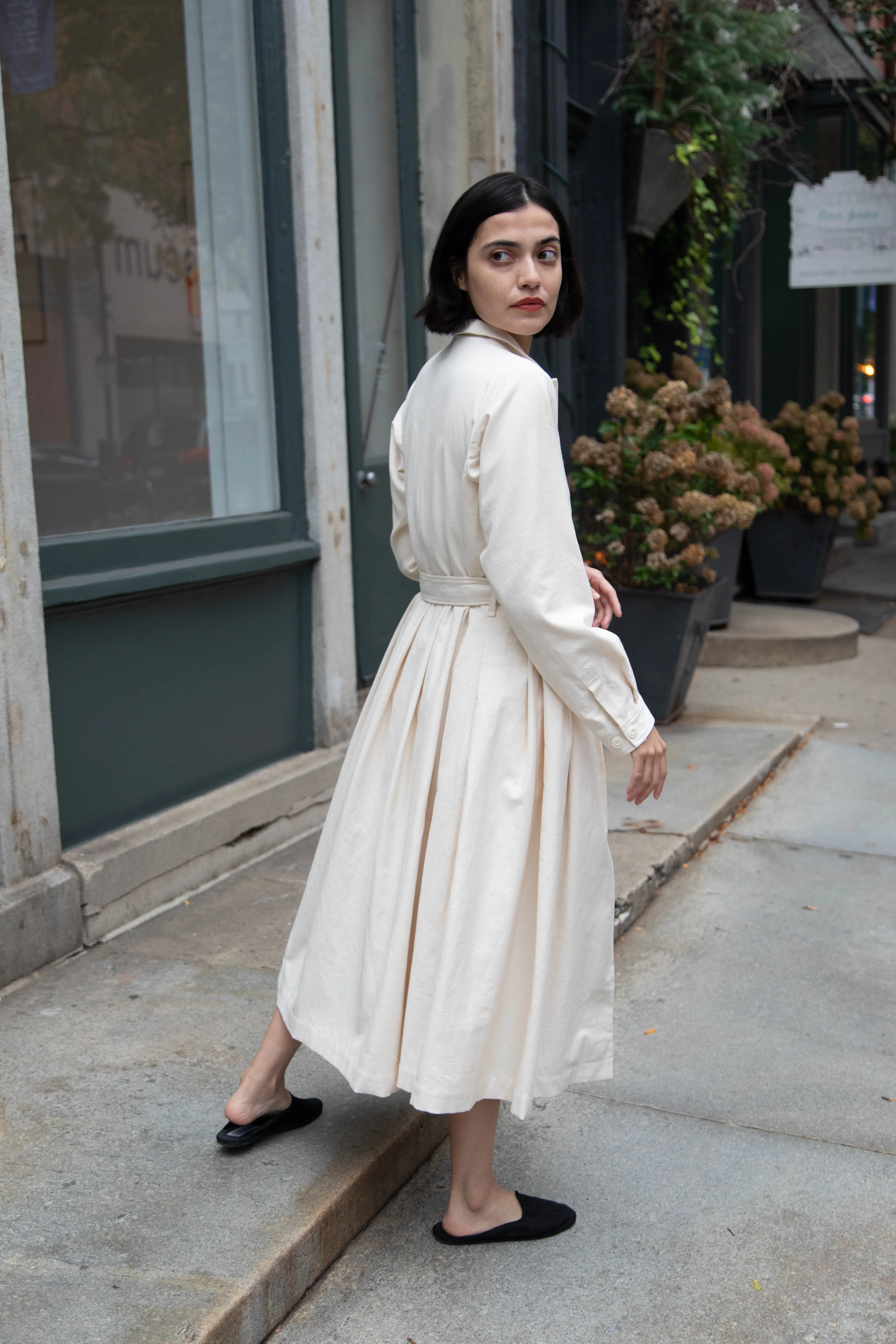 École De Curiosités | Dina Coat Dress in Ivory
