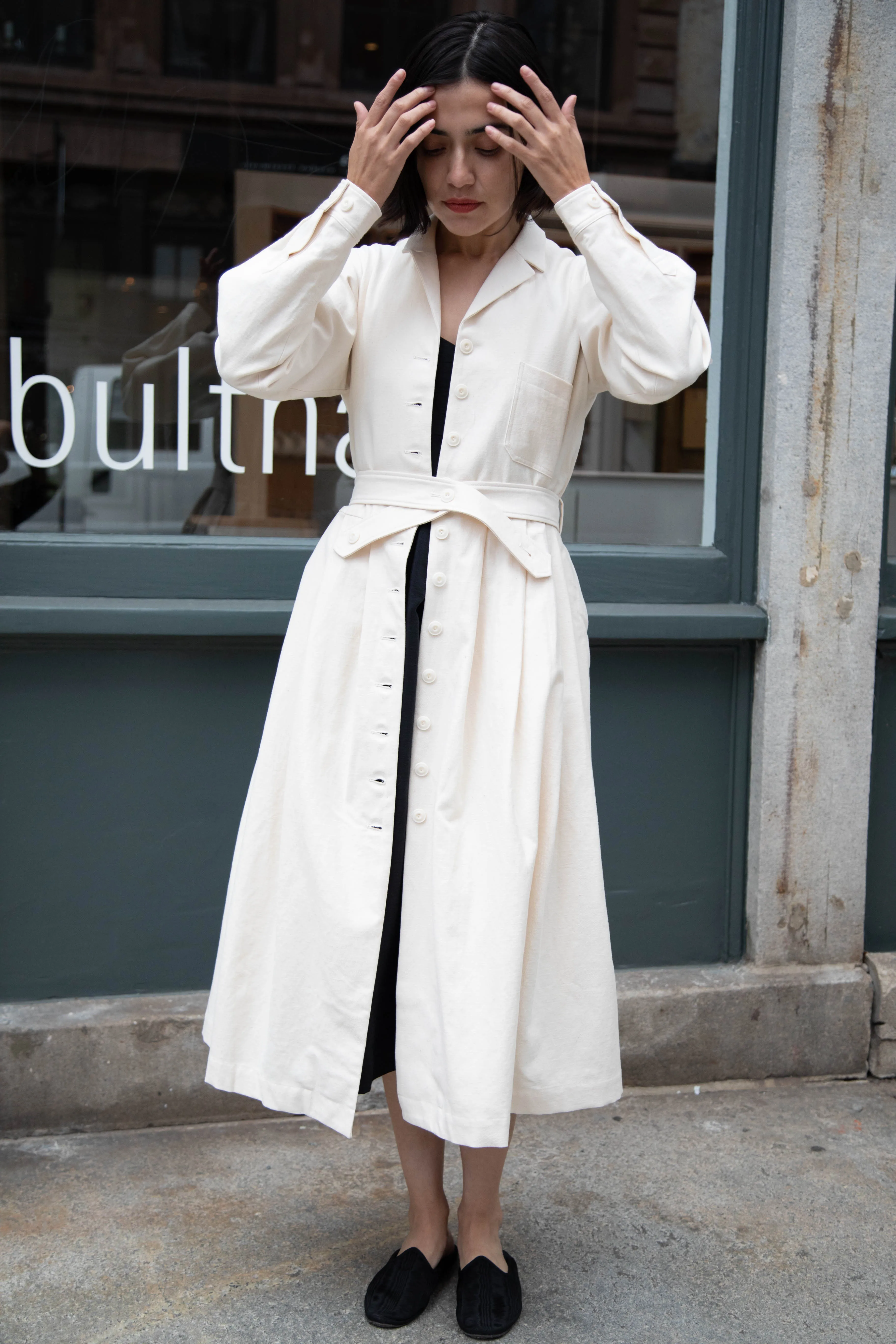 École De Curiosités | Dina Coat Dress in Ivory