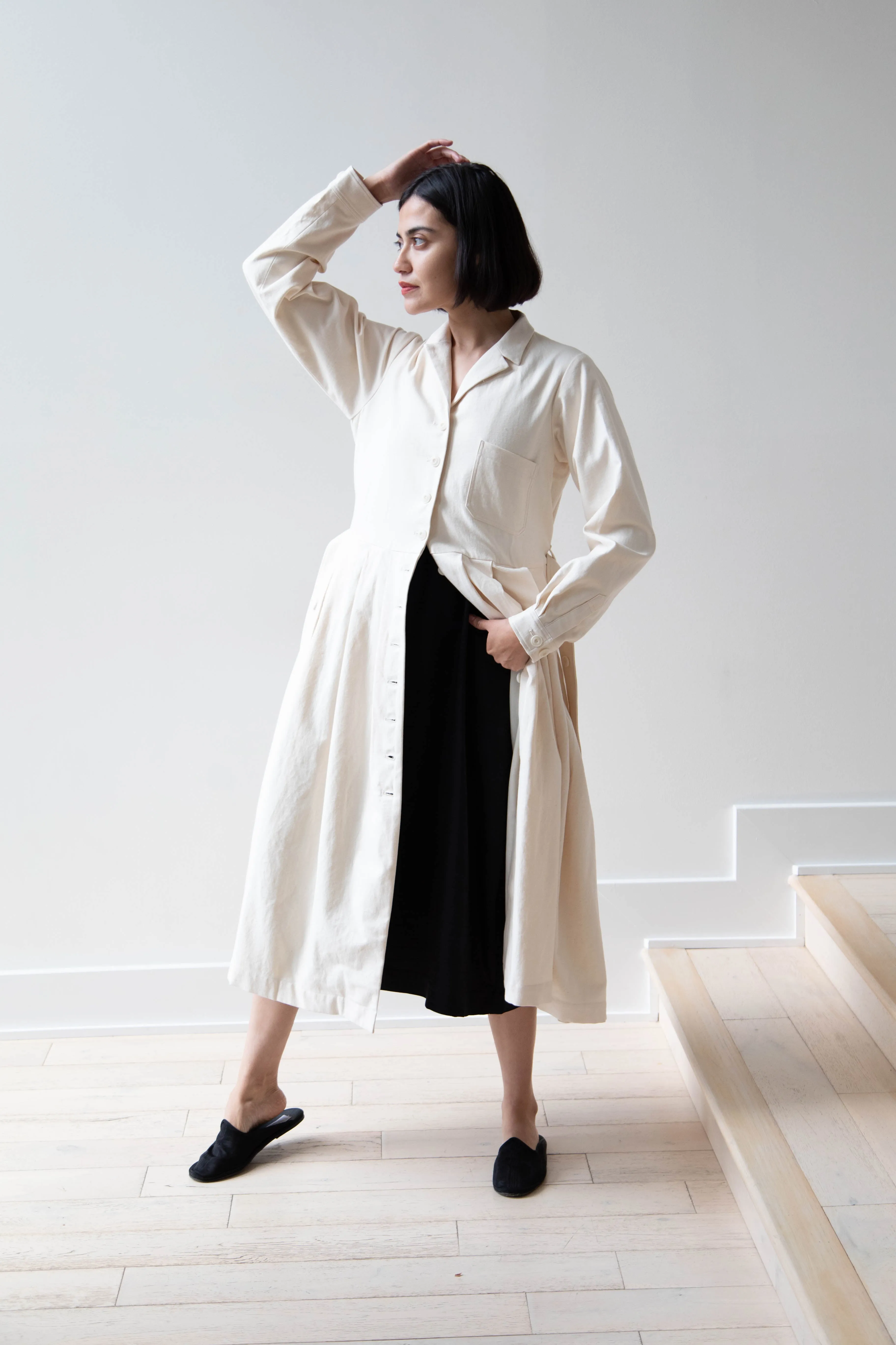 École De Curiosités | Dina Coat Dress in Ivory