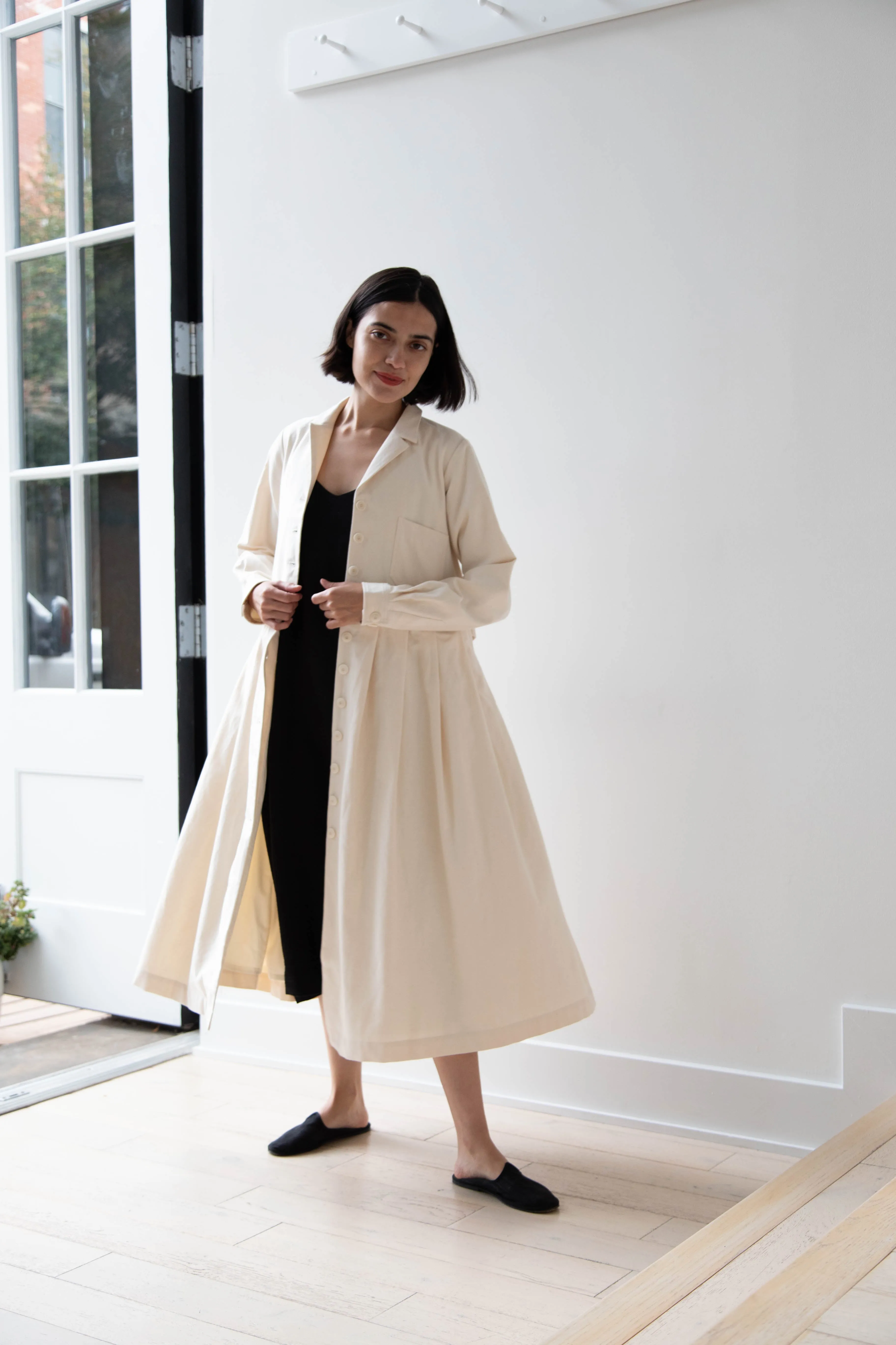 École De Curiosités | Dina Coat Dress in Ivory