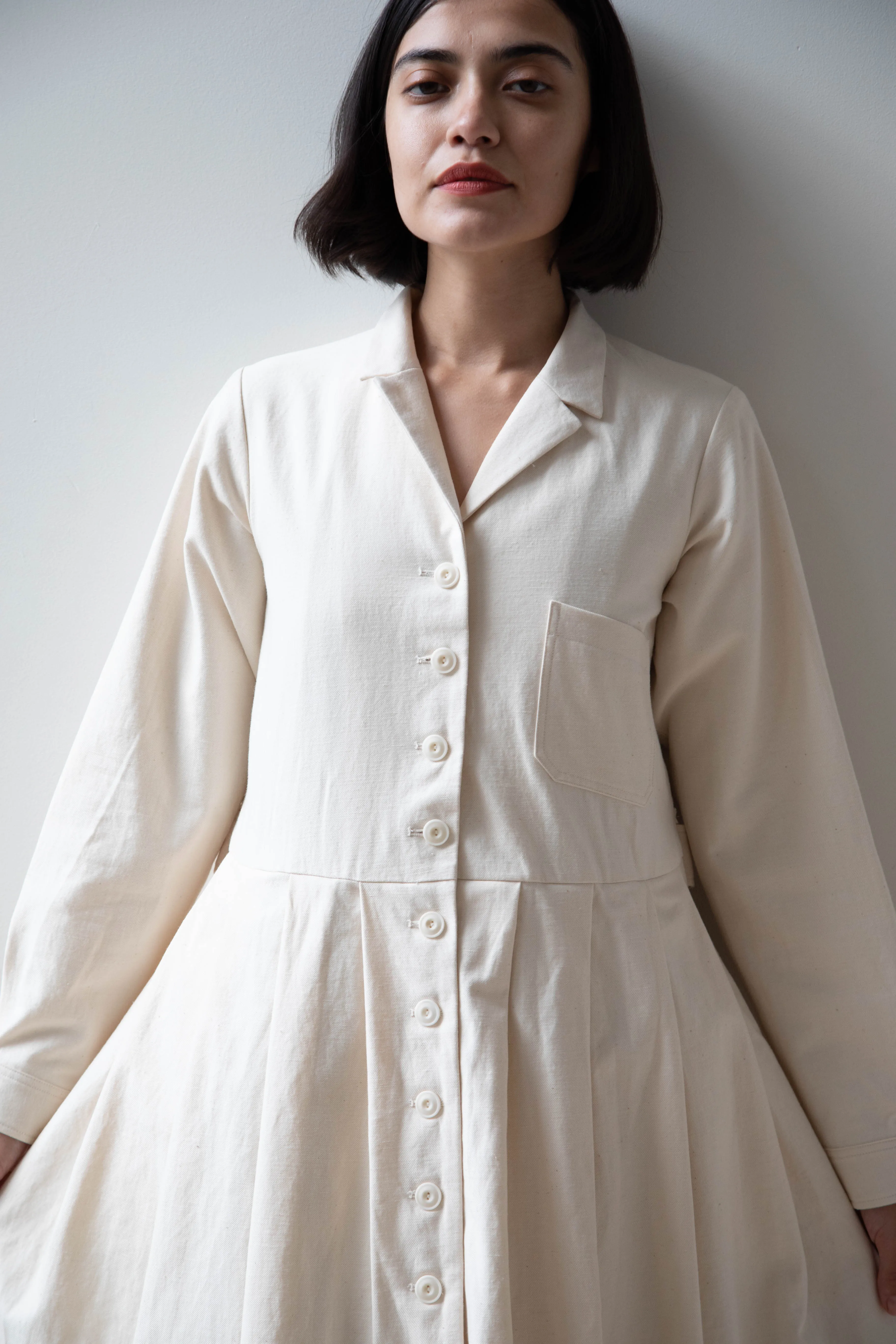 École De Curiosités | Dina Coat Dress in Ivory