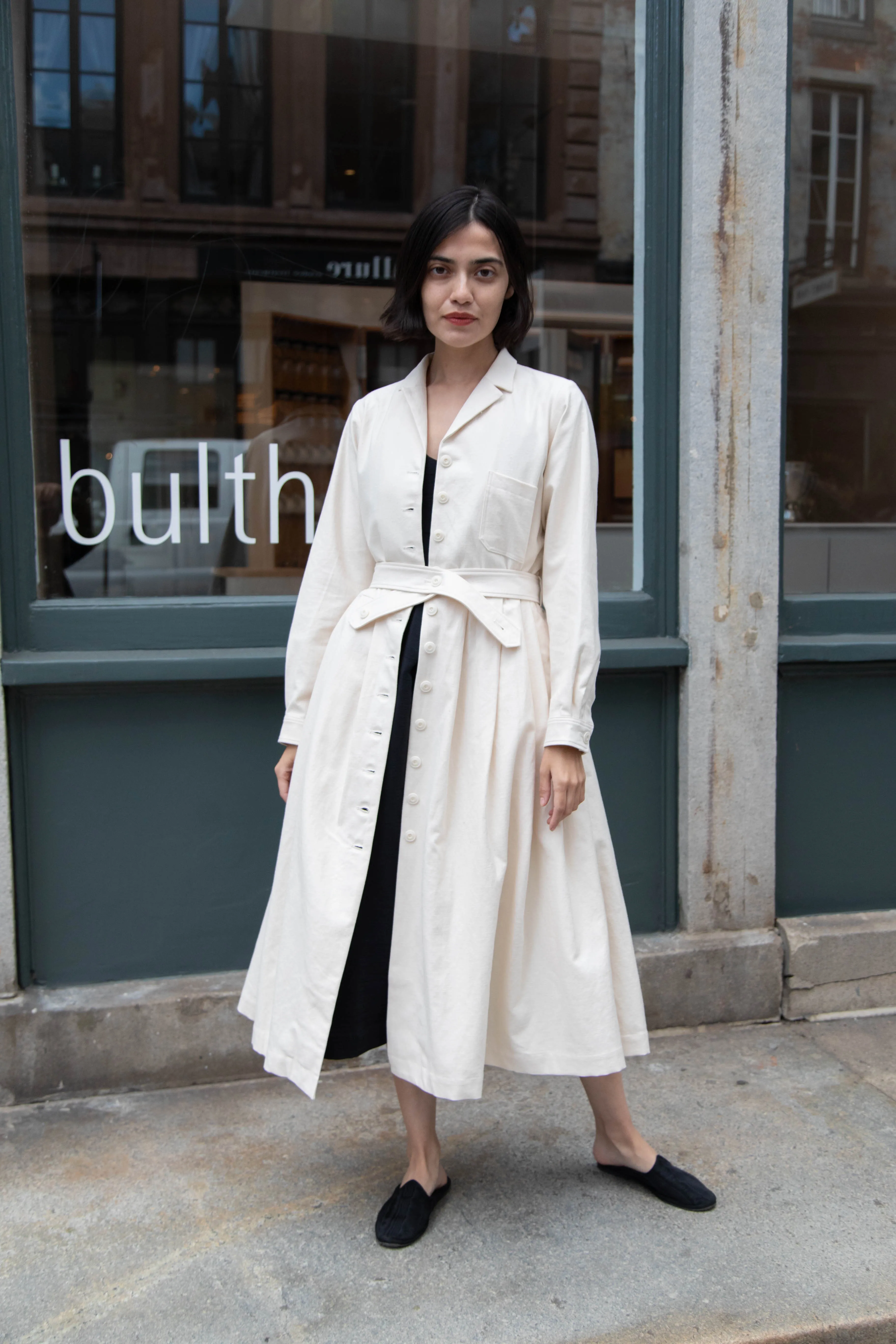 École De Curiosités | Dina Coat Dress in Ivory