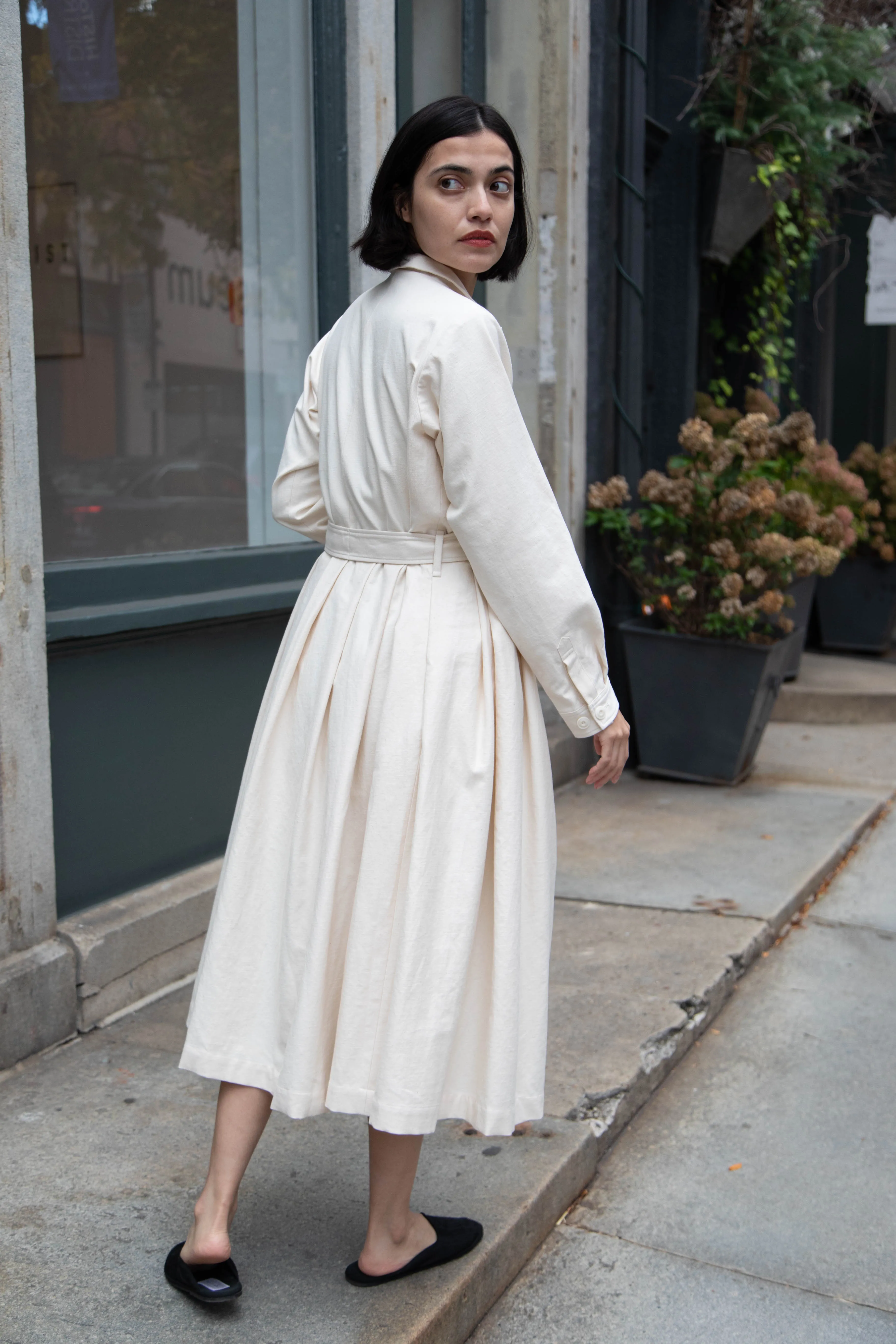 École De Curiosités | Dina Coat Dress in Ivory