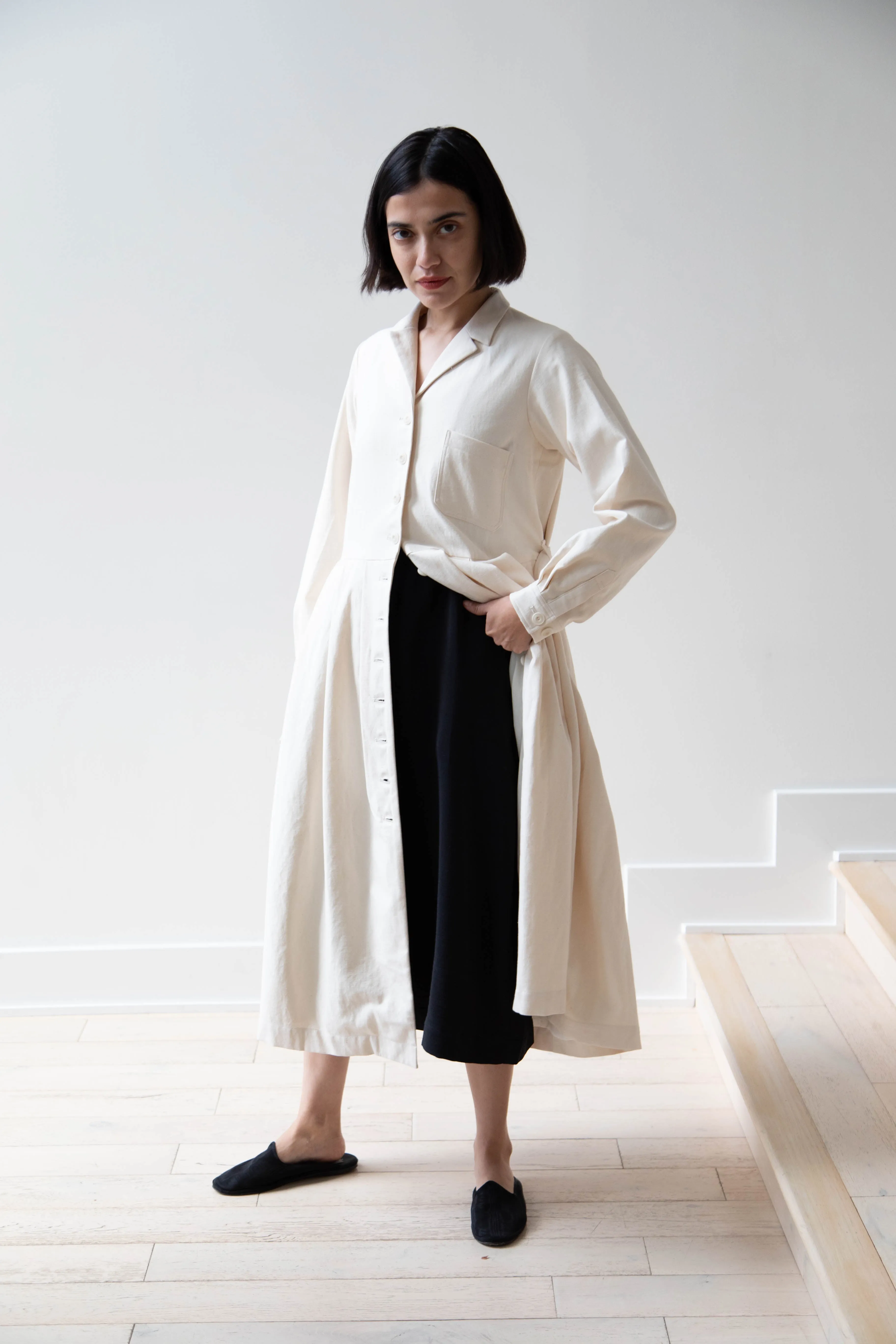École De Curiosités | Dina Coat Dress in Ivory
