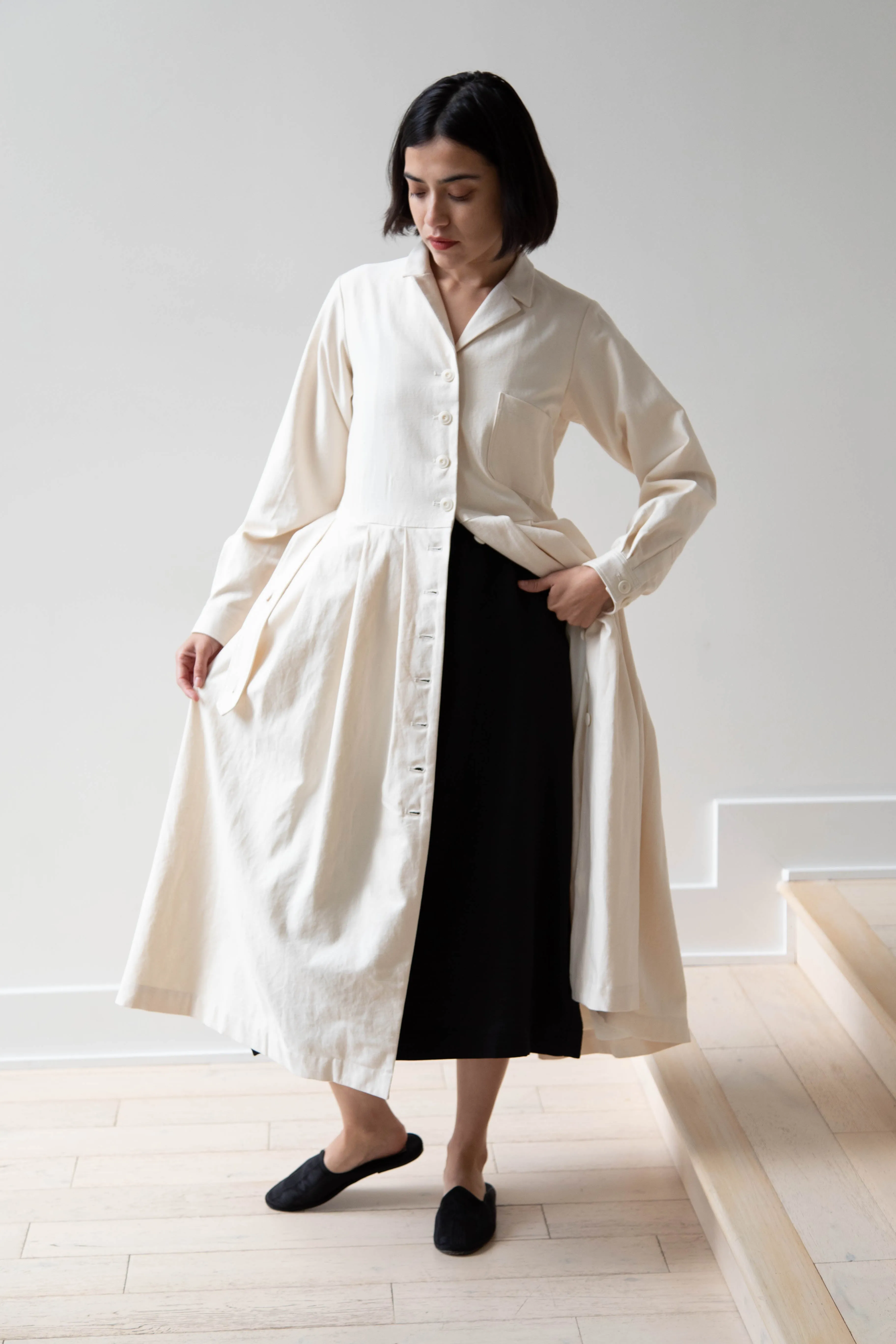 École De Curiosités | Dina Coat Dress in Ivory