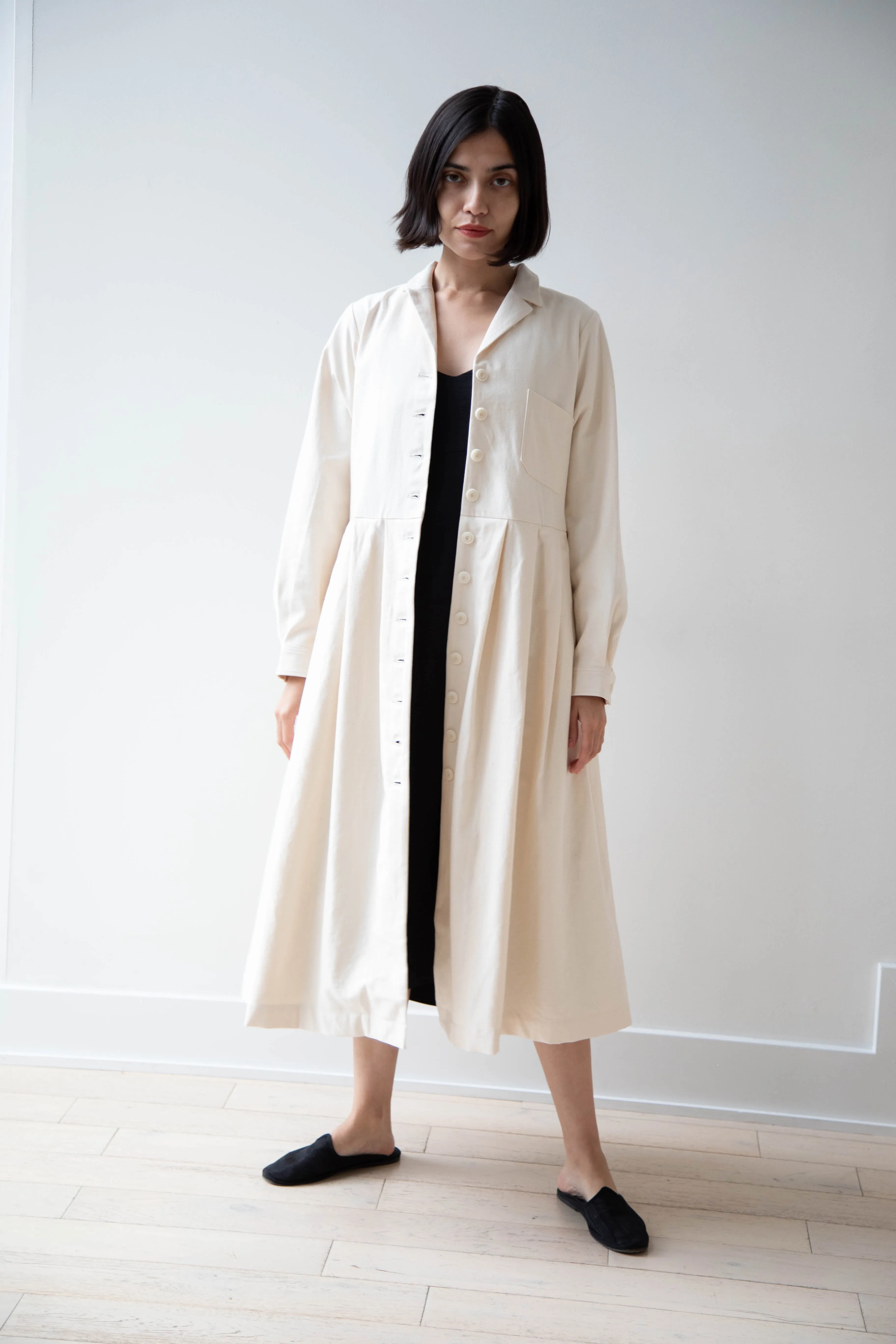 École De Curiosités | Dina Coat Dress in Ivory