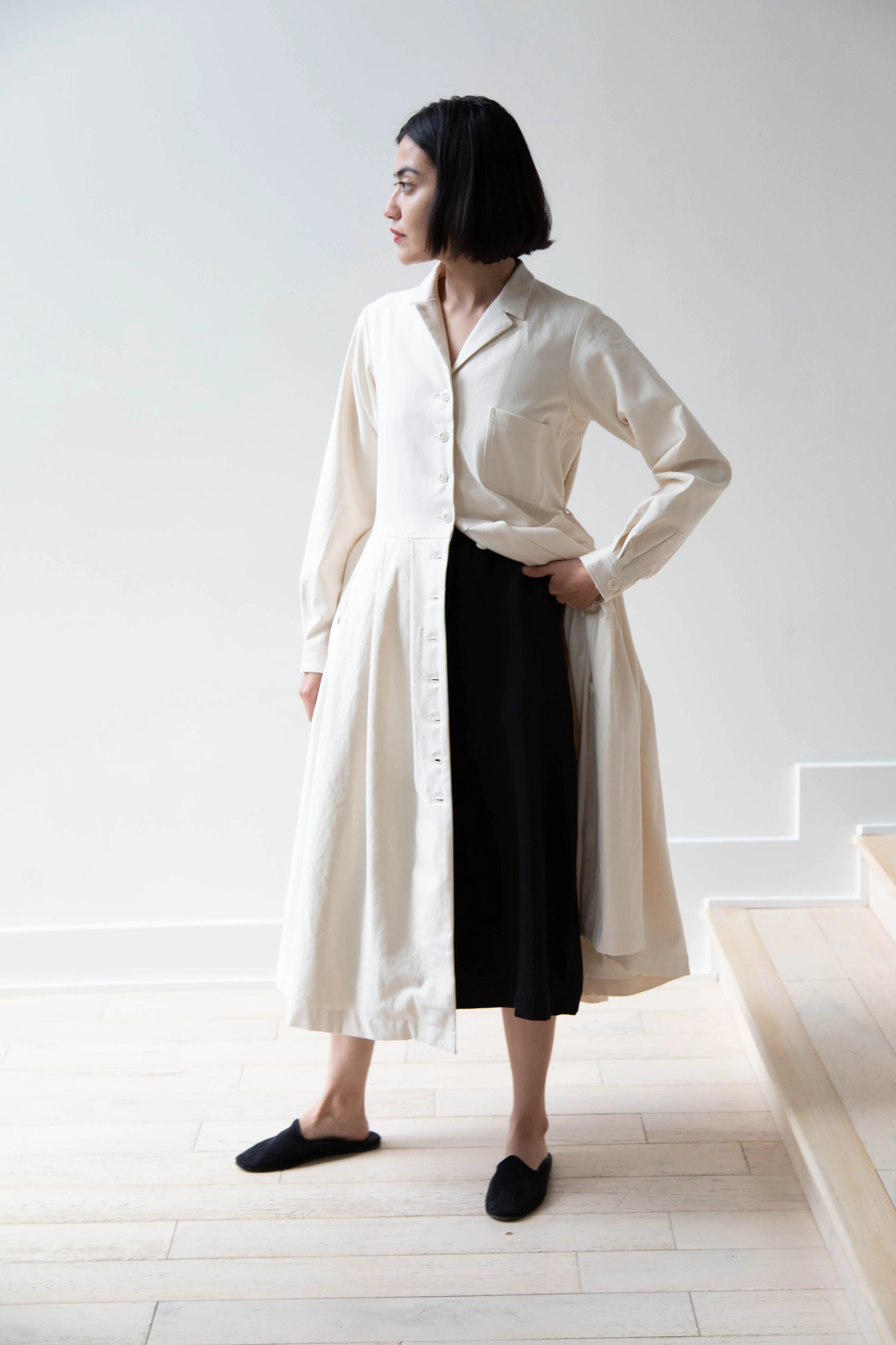 École De Curiosités | Dina Coat Dress in Ivory