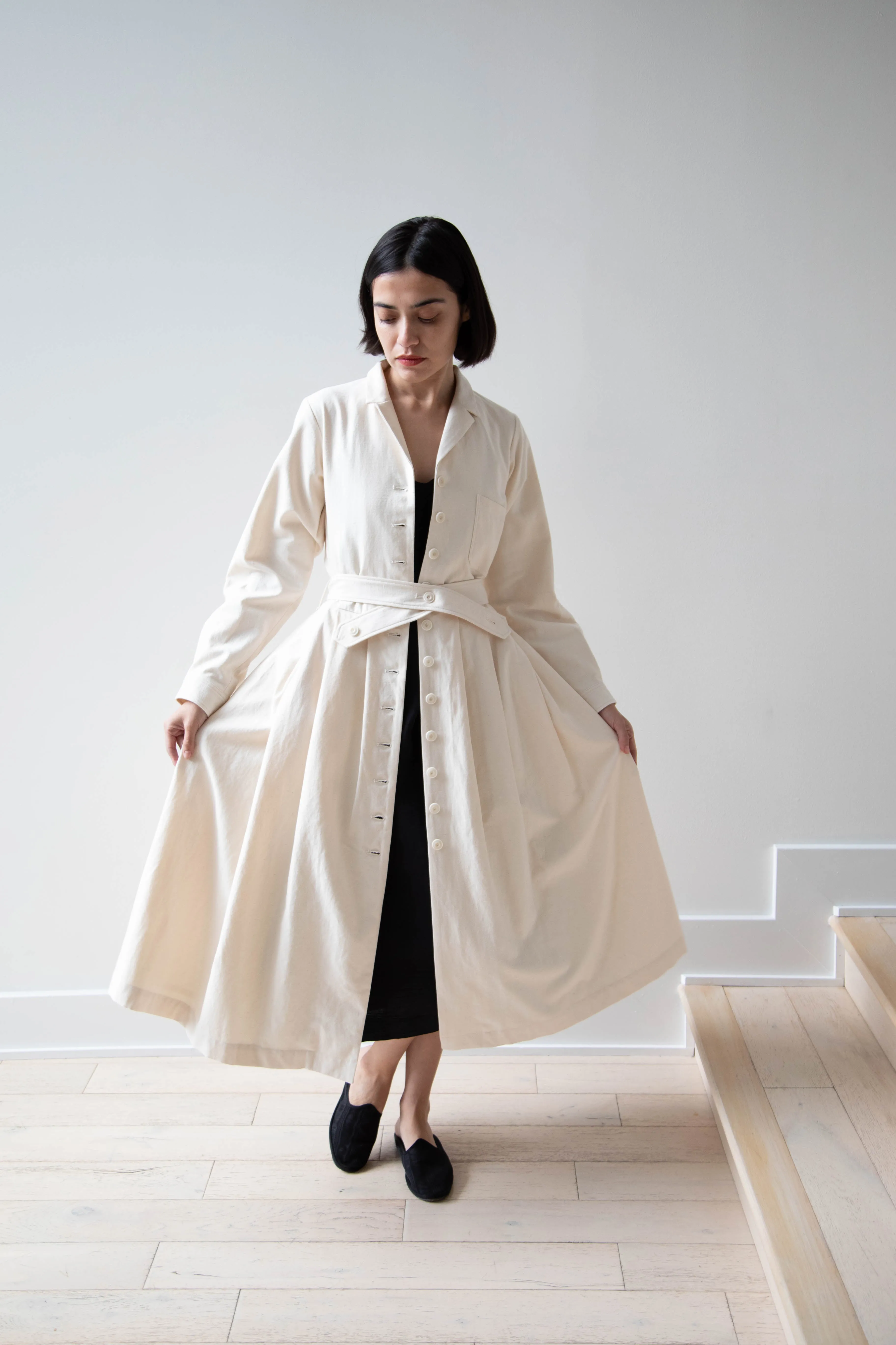École De Curiosités | Dina Coat Dress in Ivory