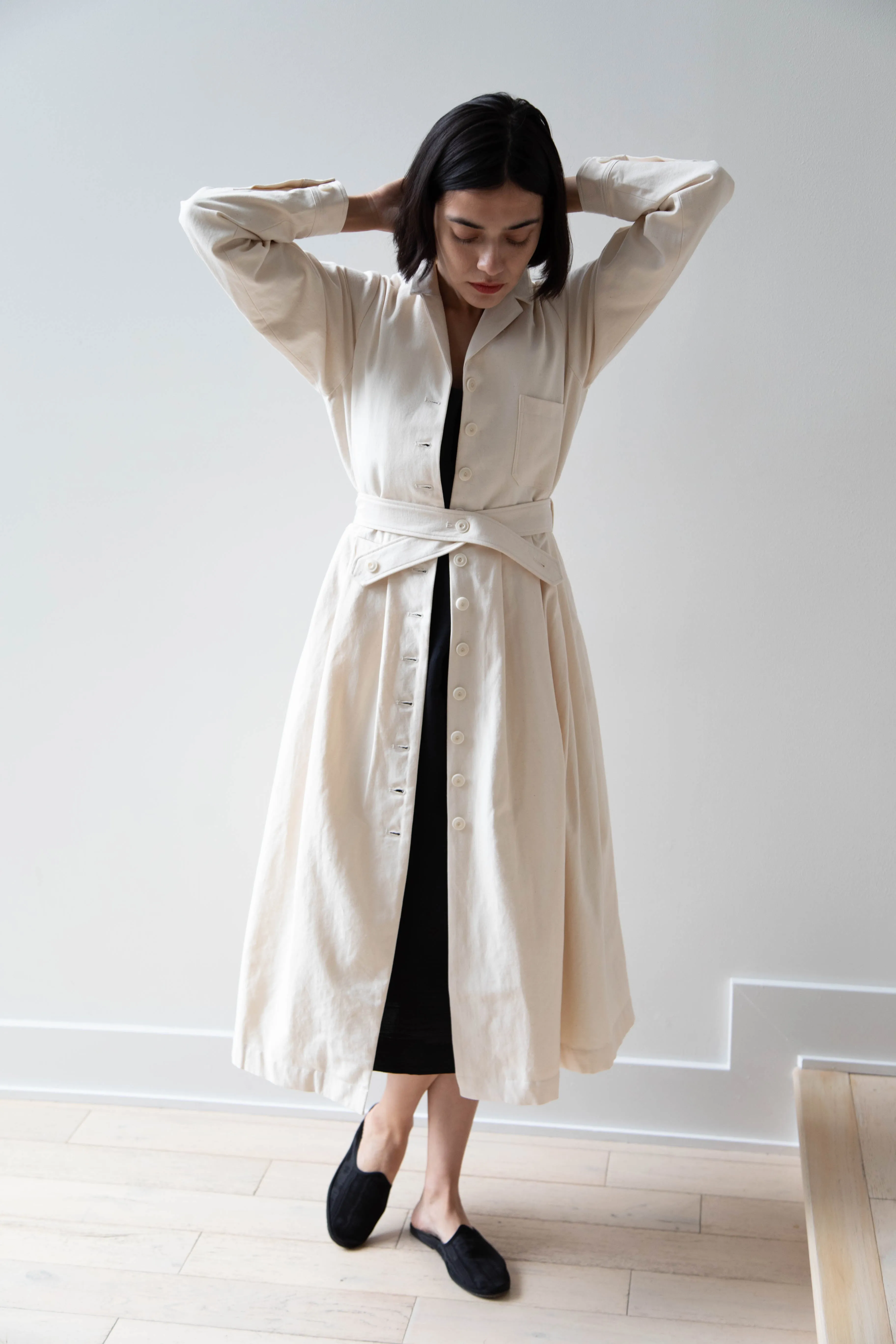 École De Curiosités | Dina Coat Dress in Ivory