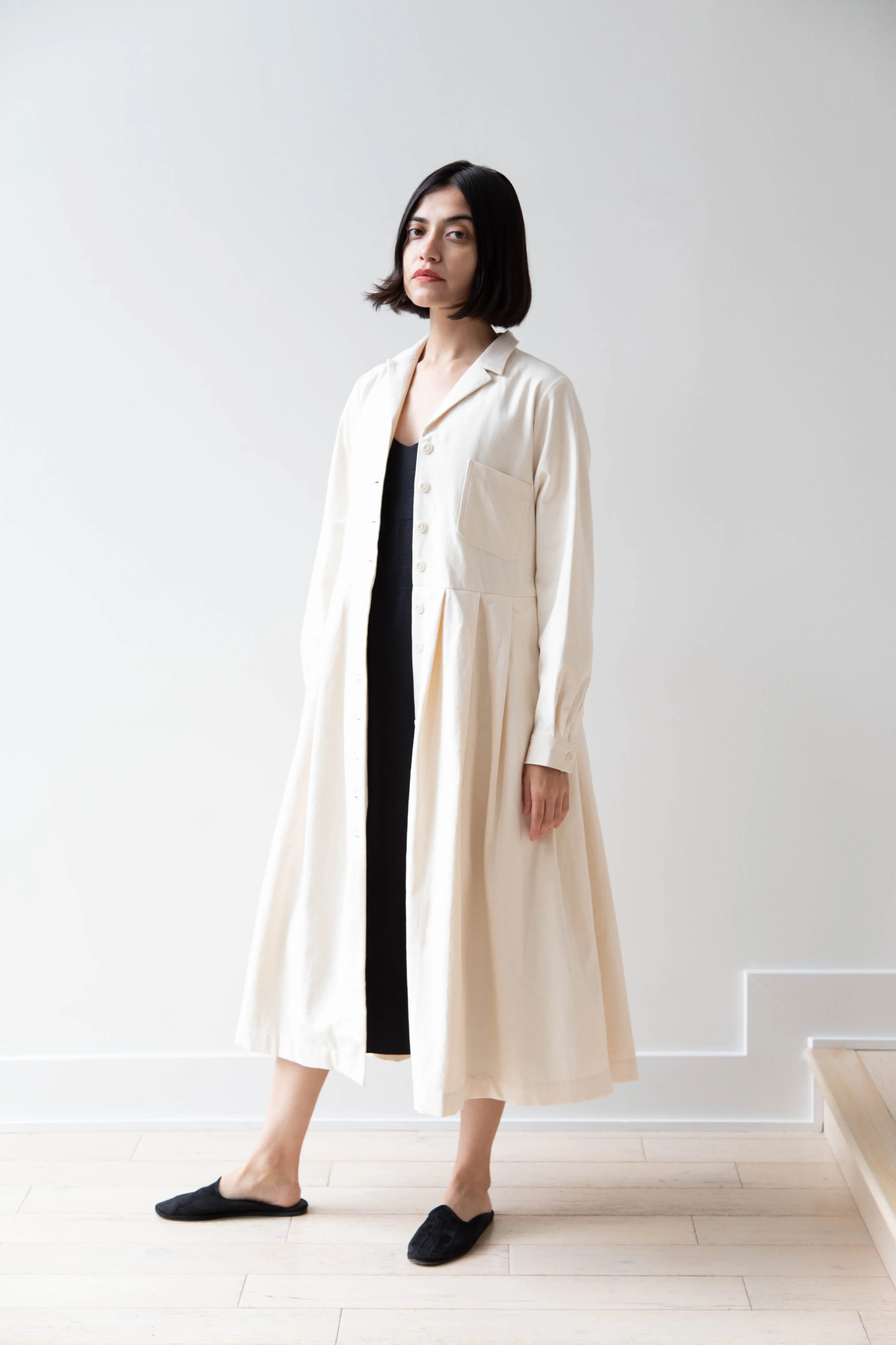 École De Curiosités | Dina Coat Dress in Ivory