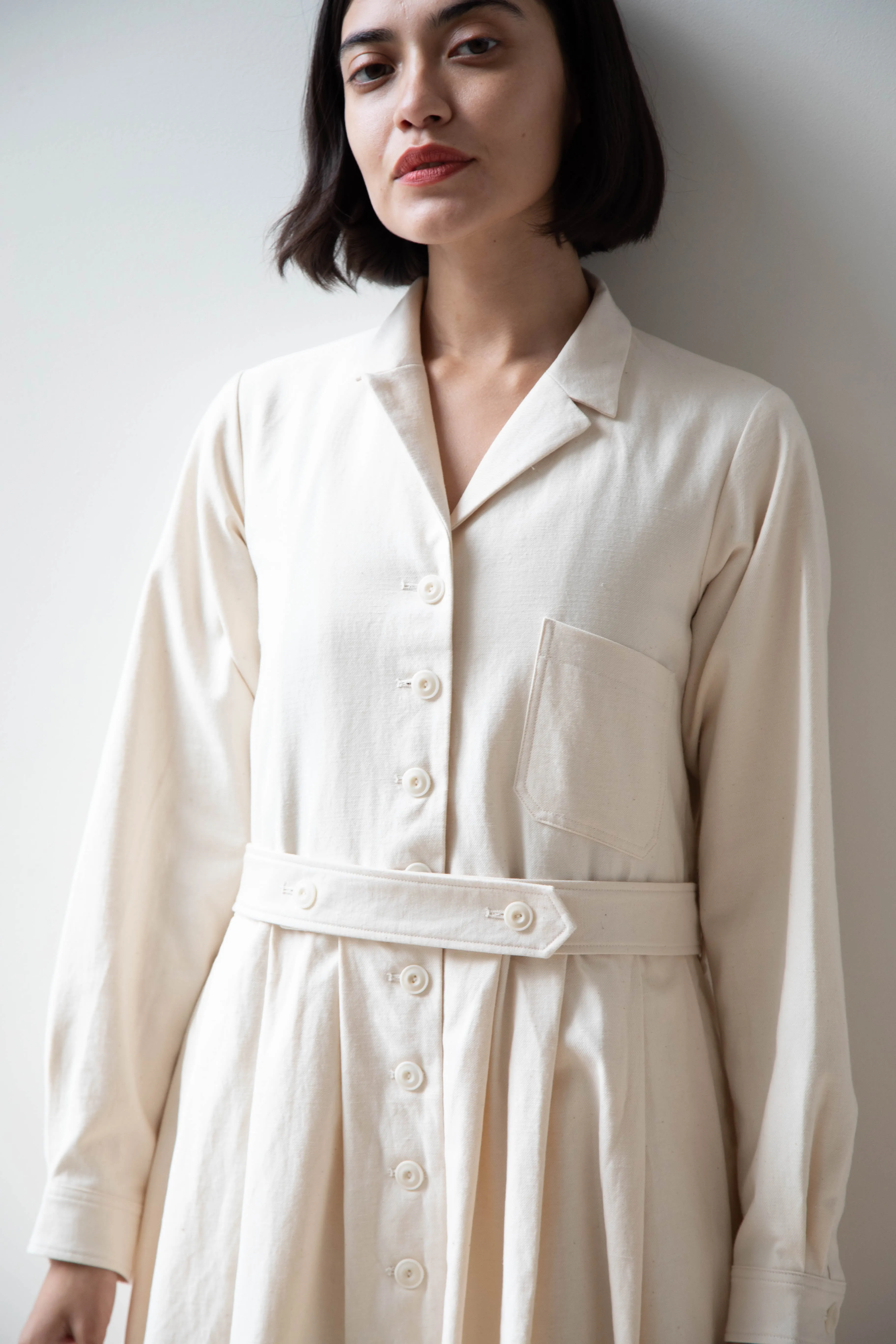 École De Curiosités | Dina Coat Dress in Ivory
