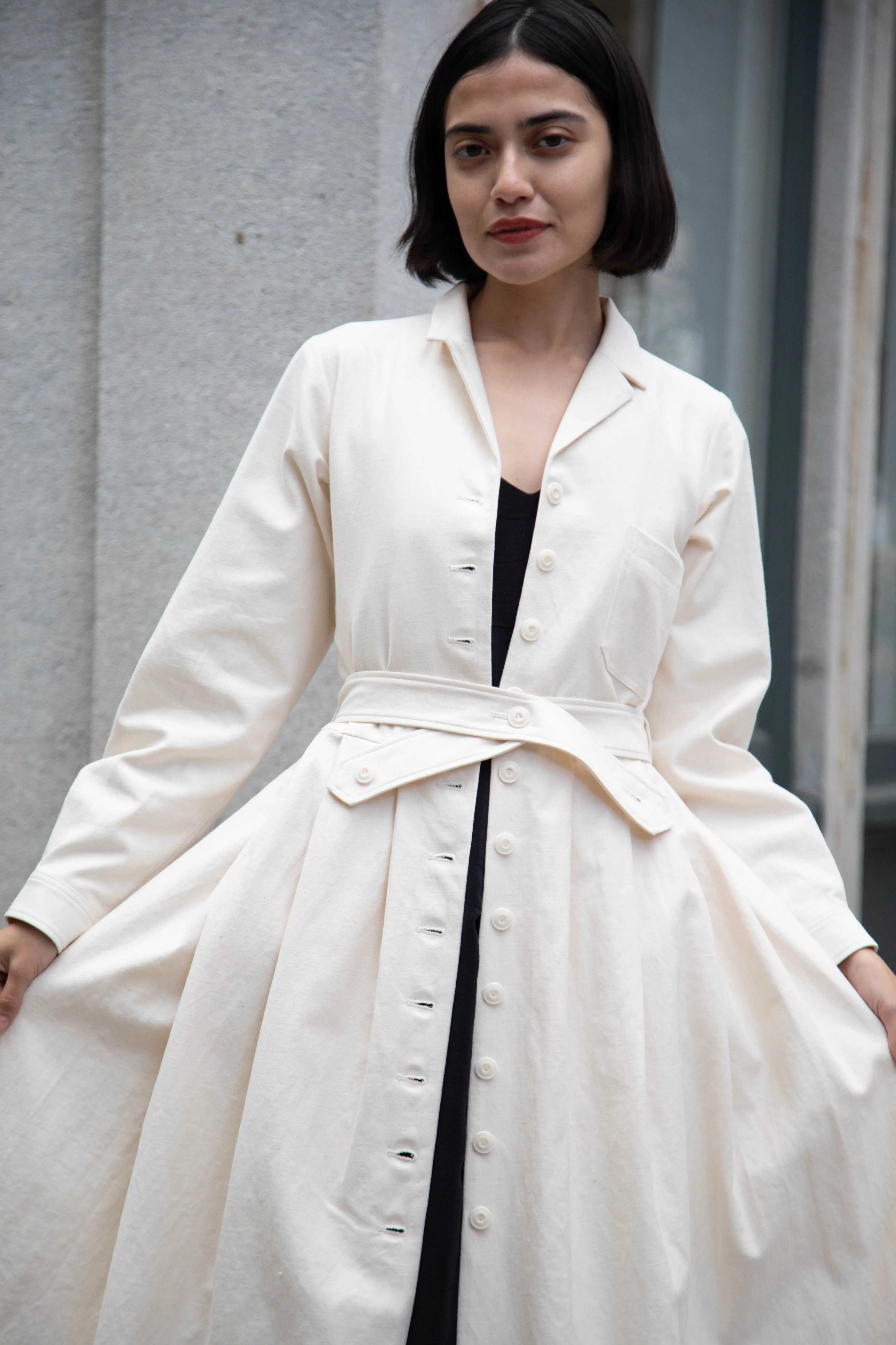 École De Curiosités | Dina Coat Dress in Ivory
