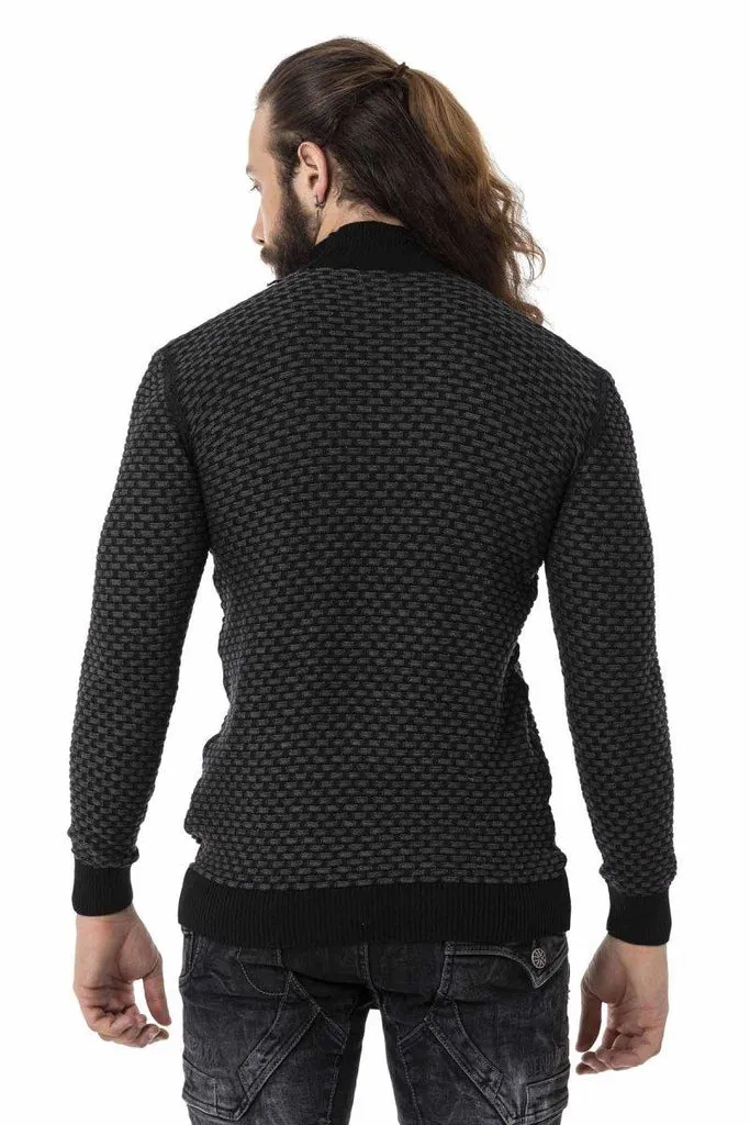 CP274 Half Turtleneck Textured Sweater