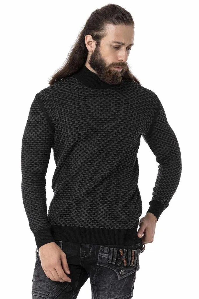 CP274 Half Turtleneck Textured Sweater