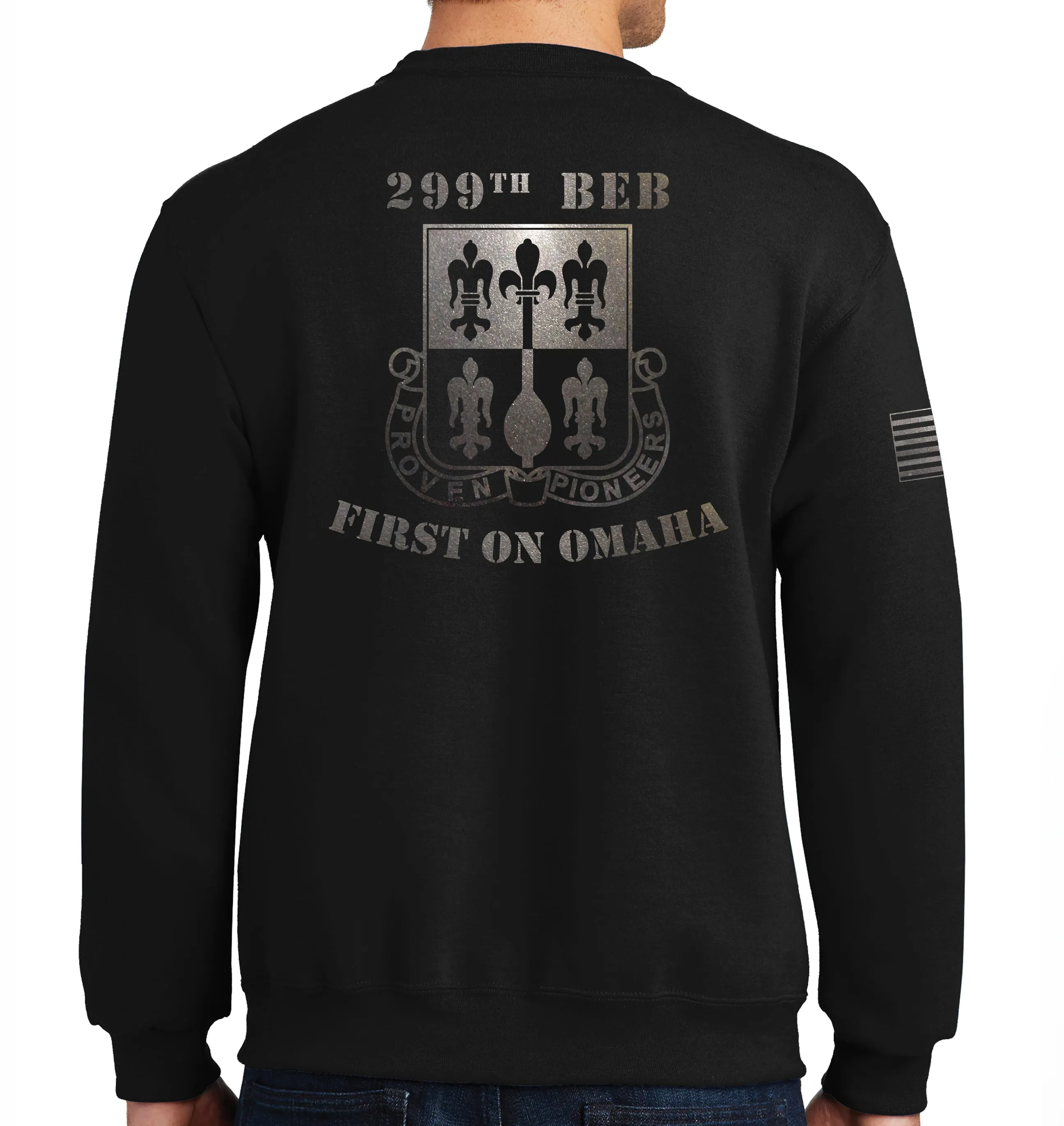 Crewneck Unisex Sweatshirt (Black on Black Design). This shirt IS approved for PT.