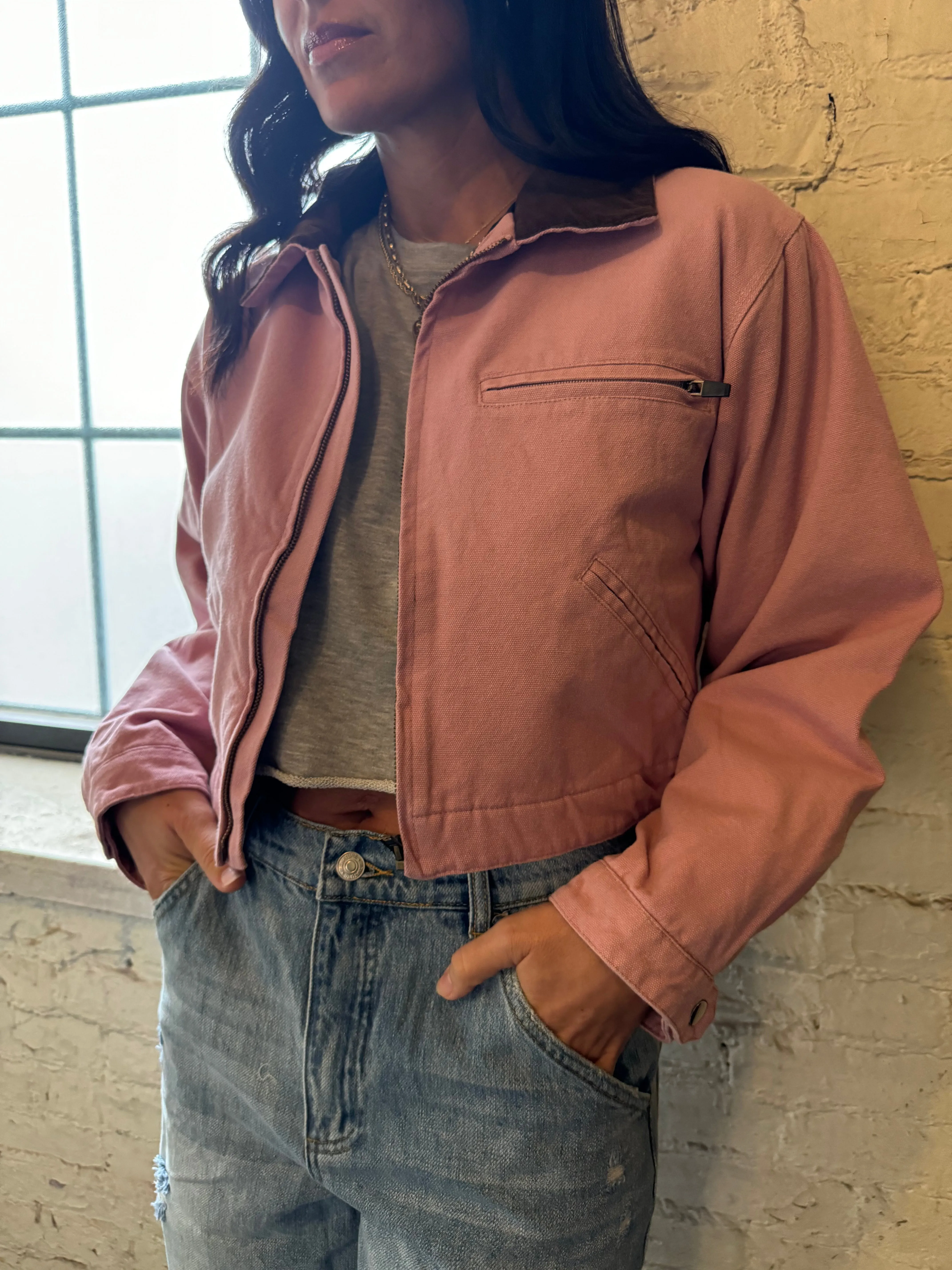 CROPPED BARN JACKET X PINK