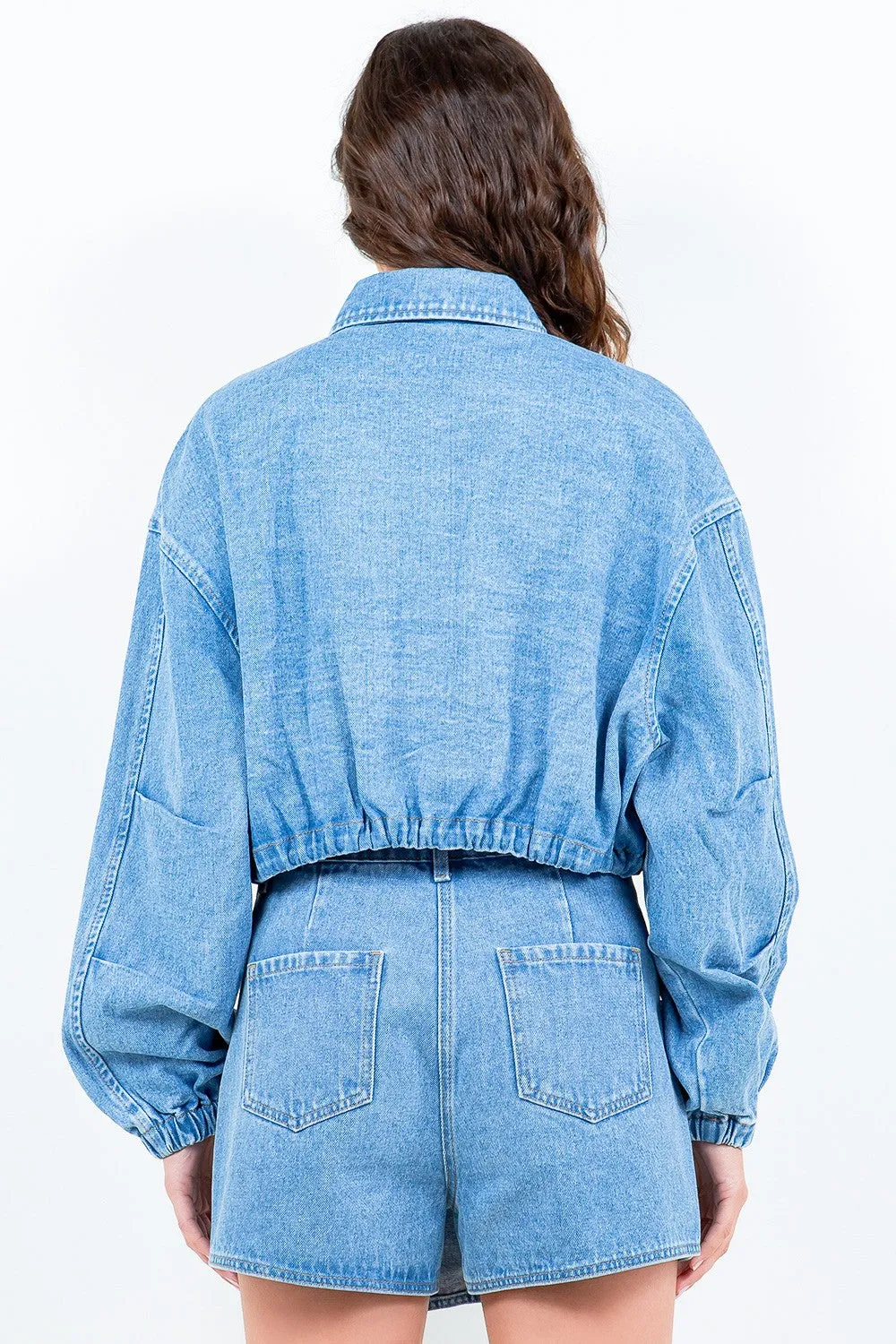 Cropped Drawstring Jacket by American Bazi